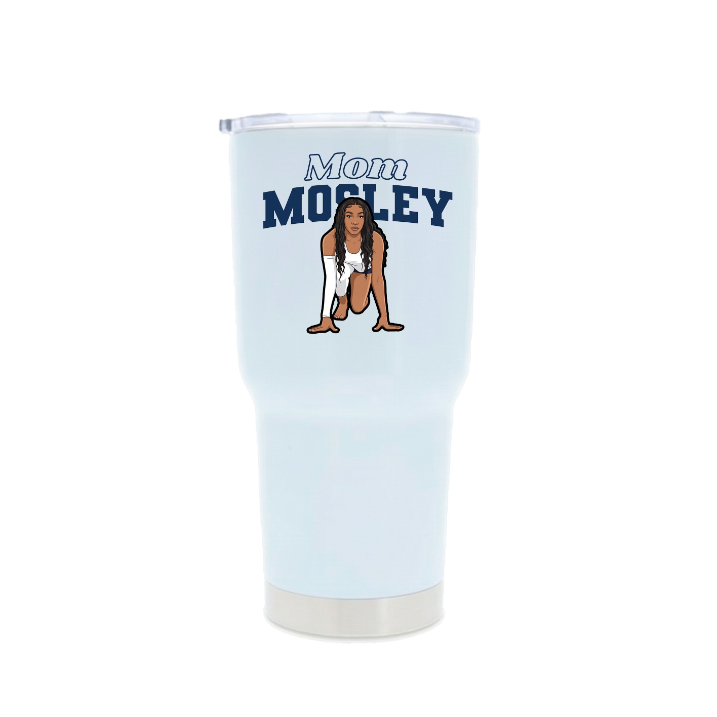 30oz Stainless Steel Tumbler — Mothers Day Block in White