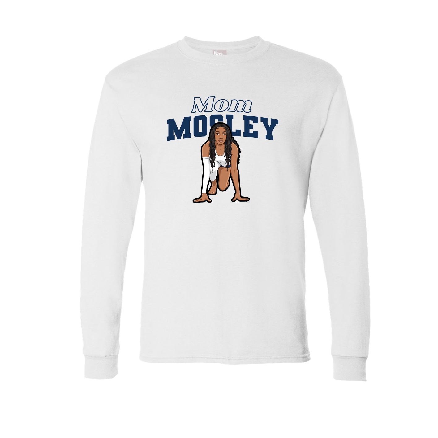 Long Sleeve Tee — Mothers Day Block in White