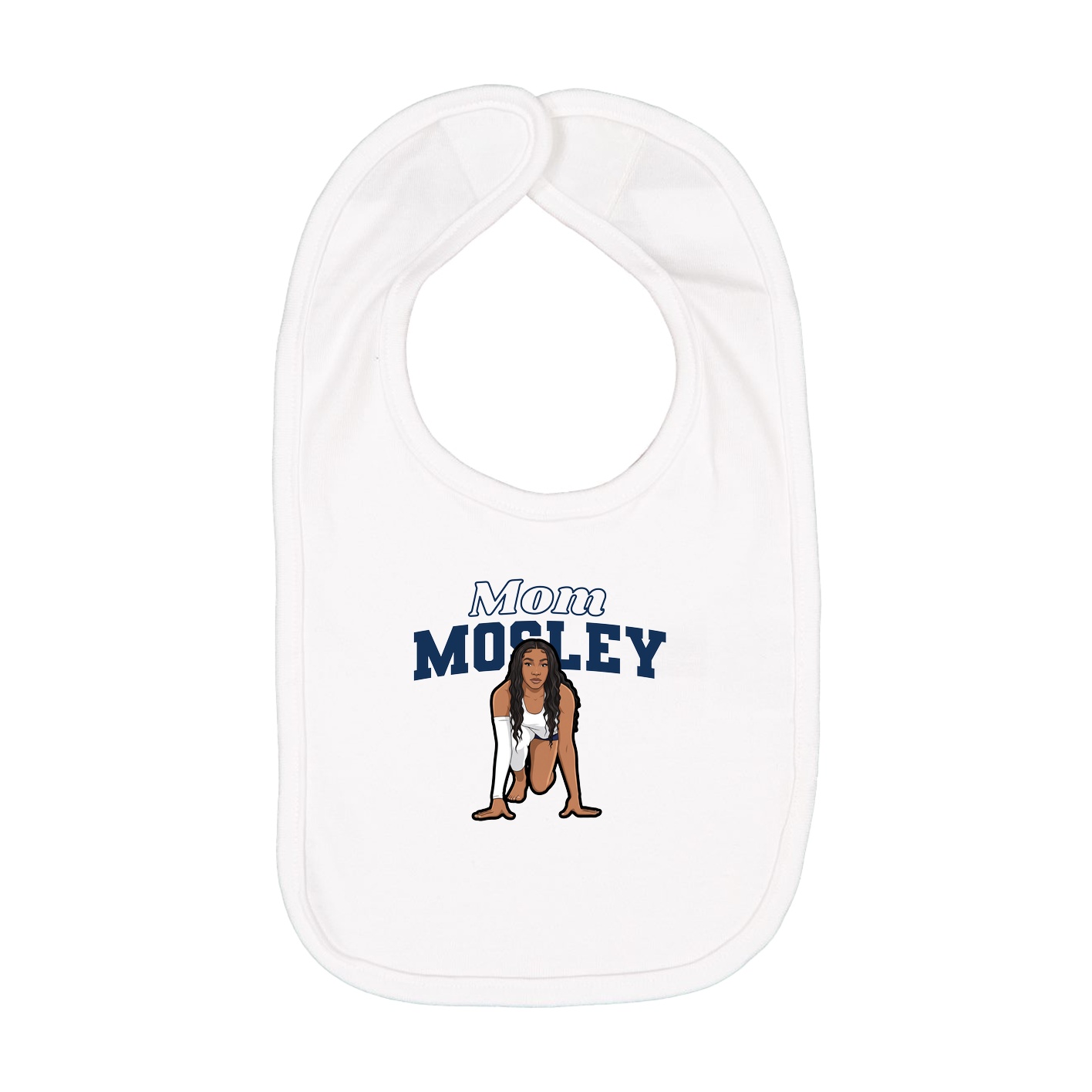 Infant Bib — Mothers Day Block in White