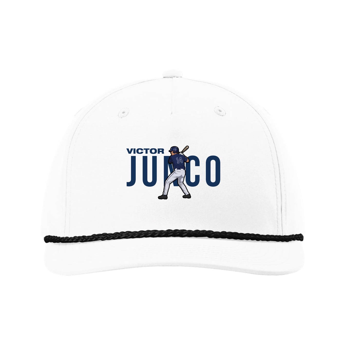 Five-Panel Classic Rope Cap — Player Name in White