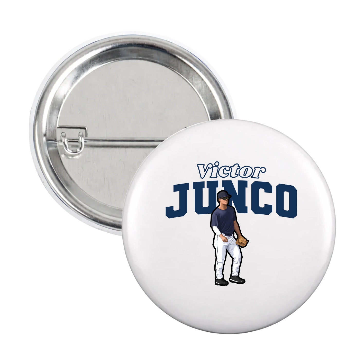 Game Day Button — Name Arch in White