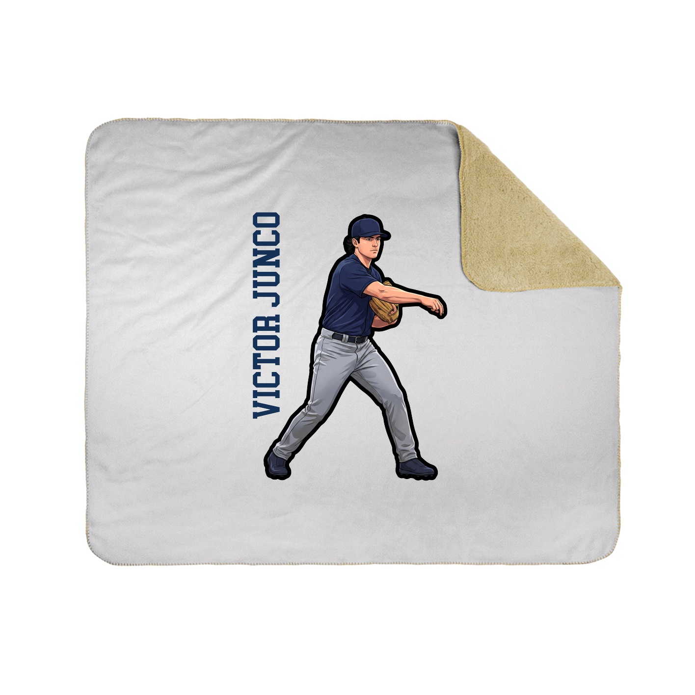 Throw Blanket — Name Vertical in White