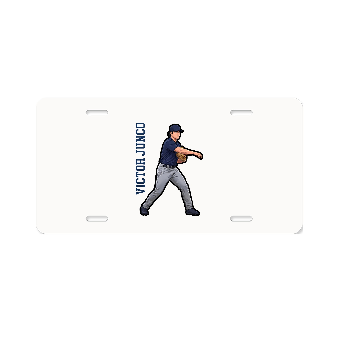 License Plate — Name Vertical in Classic