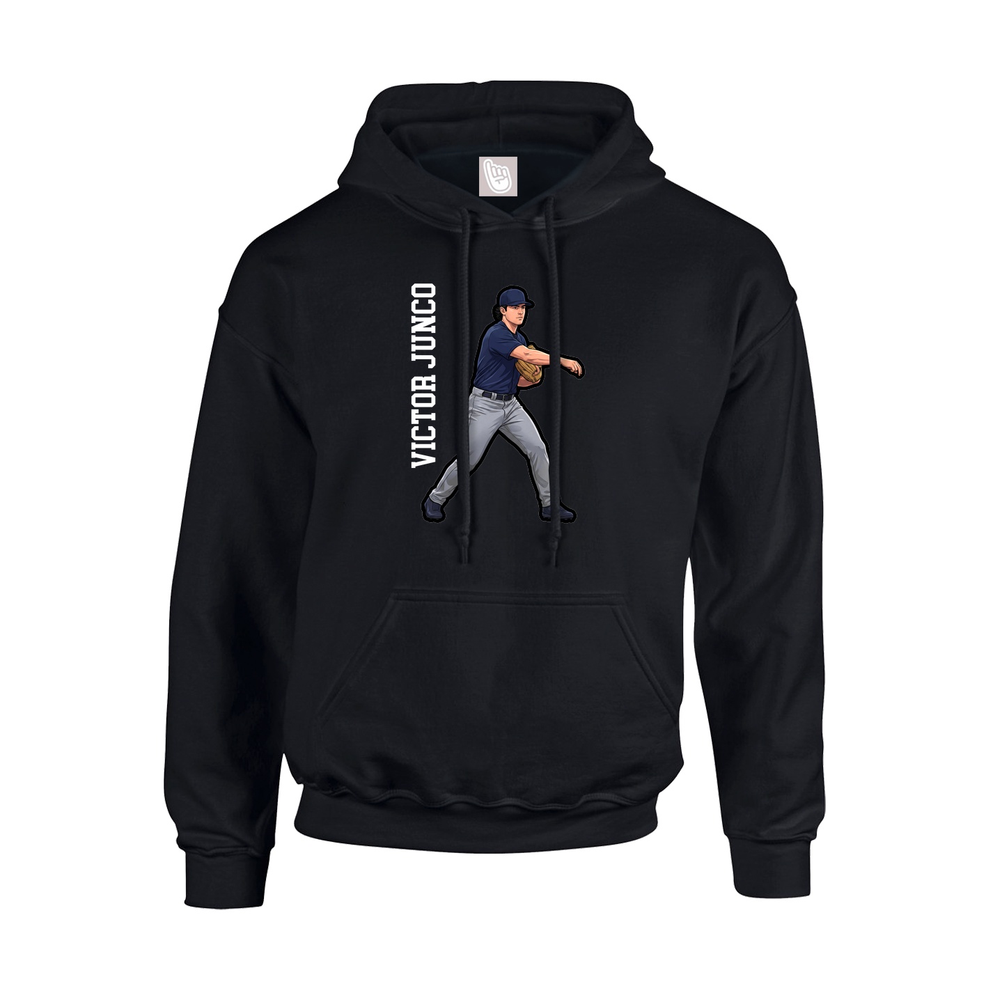 Youth Hoodie — Name Vertical in Black