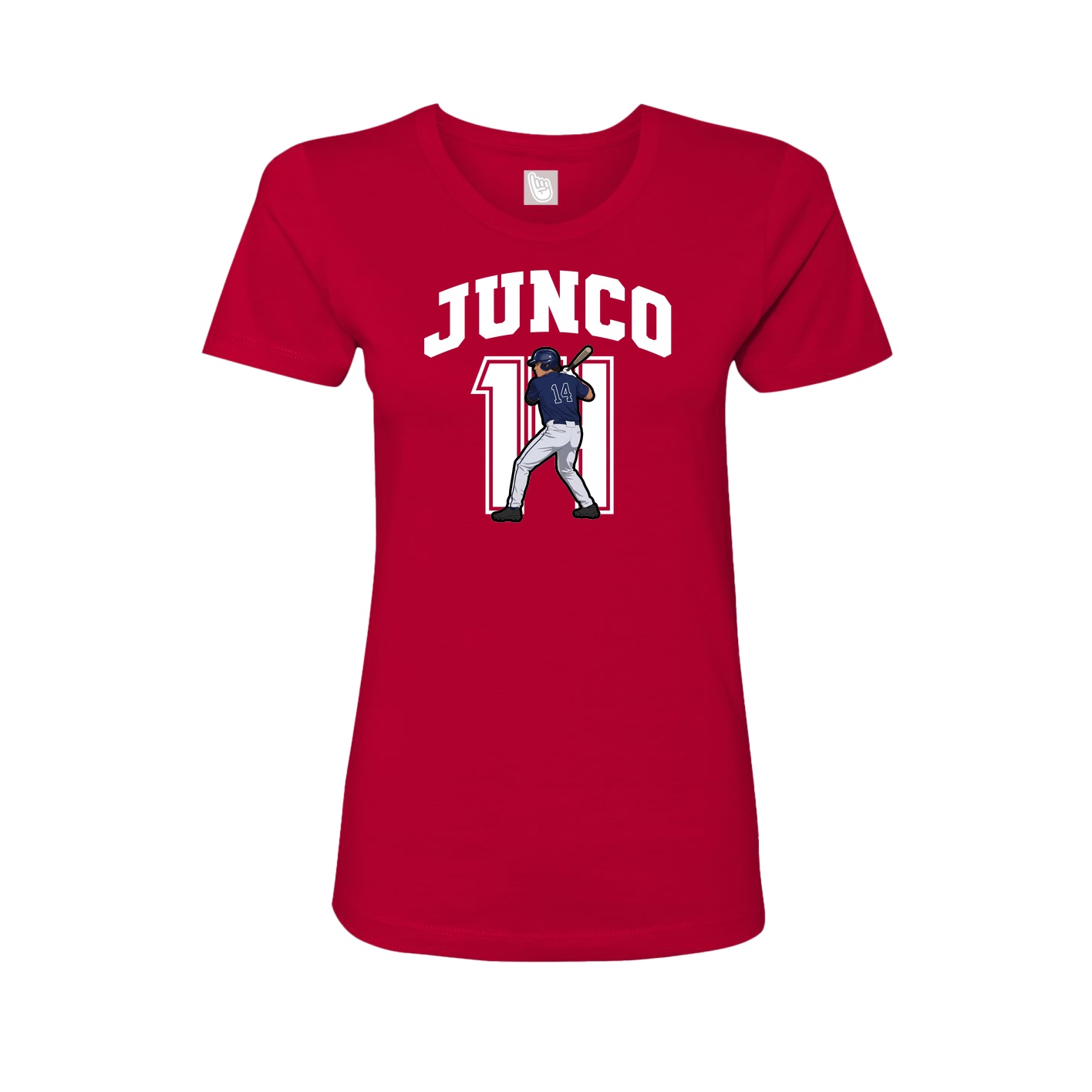 Fitted Women's Tee — Number in Red