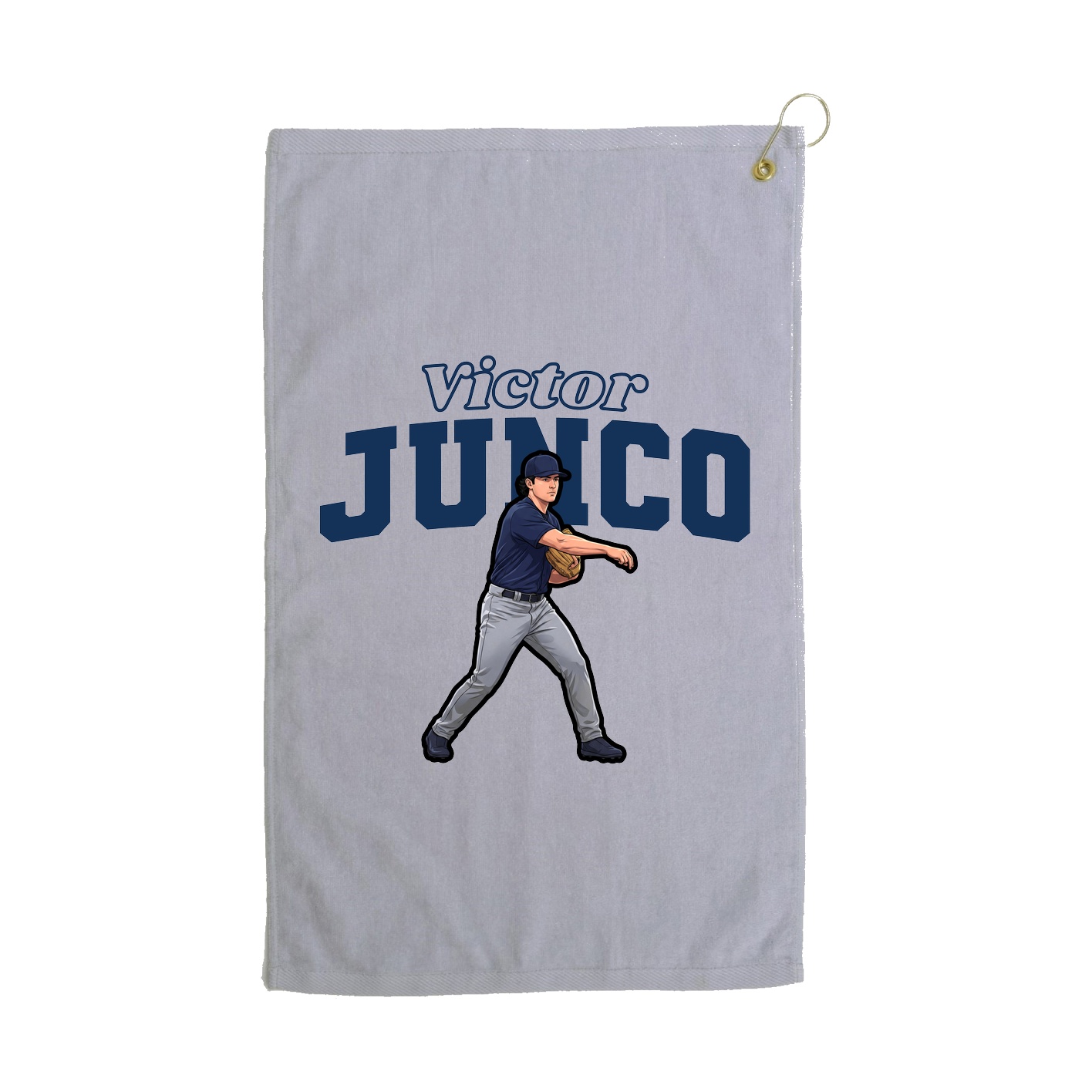 Golf Towel — Name Arch in Grey