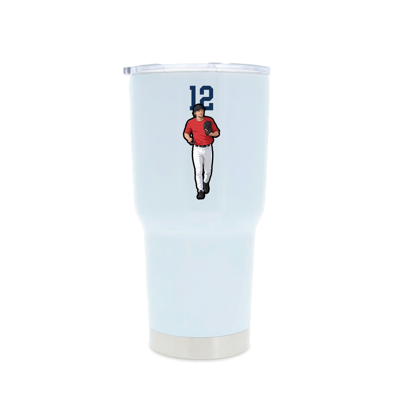 30oz Stainless Steel Tumbler — Number Top in White