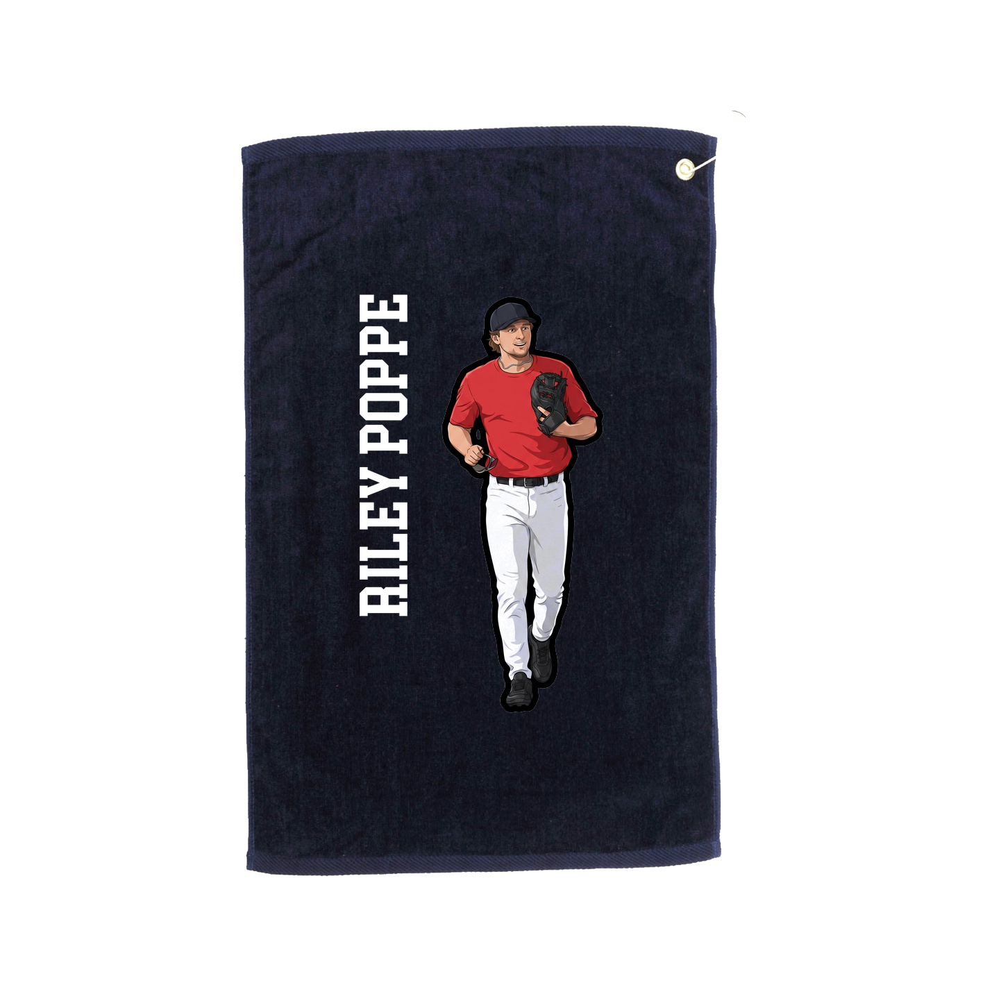 Golf Towel — Name Vertical in Navy