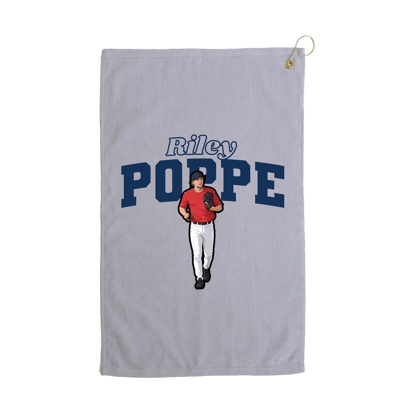 Golf Towel — Name Arch in Grey