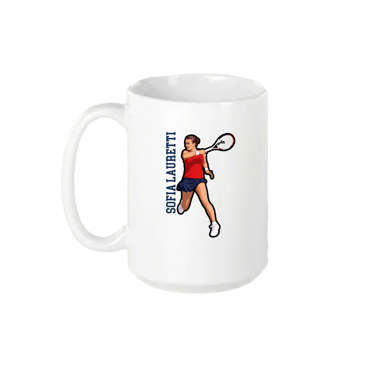 15oz Coffee Mug — Name Vertical in White