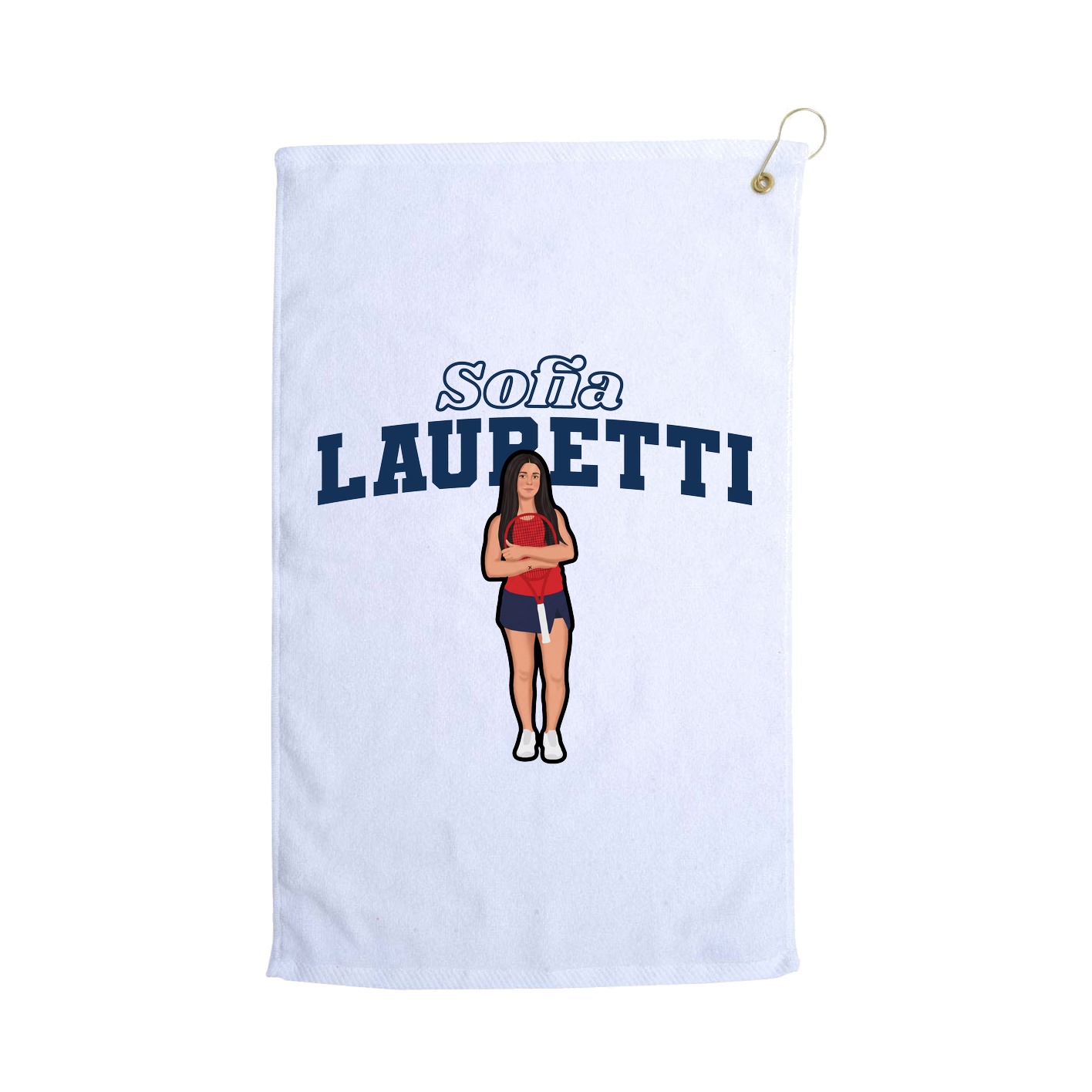 Golf Towel — Name Arch in White