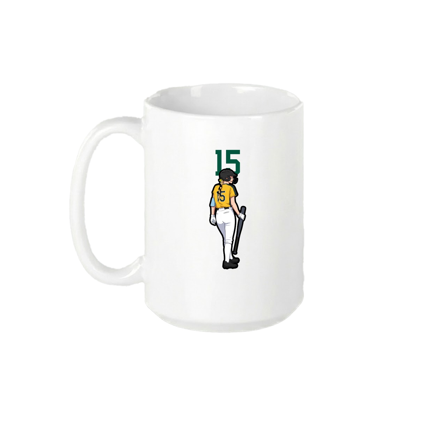 15oz Coffee Mug — Number Top in White