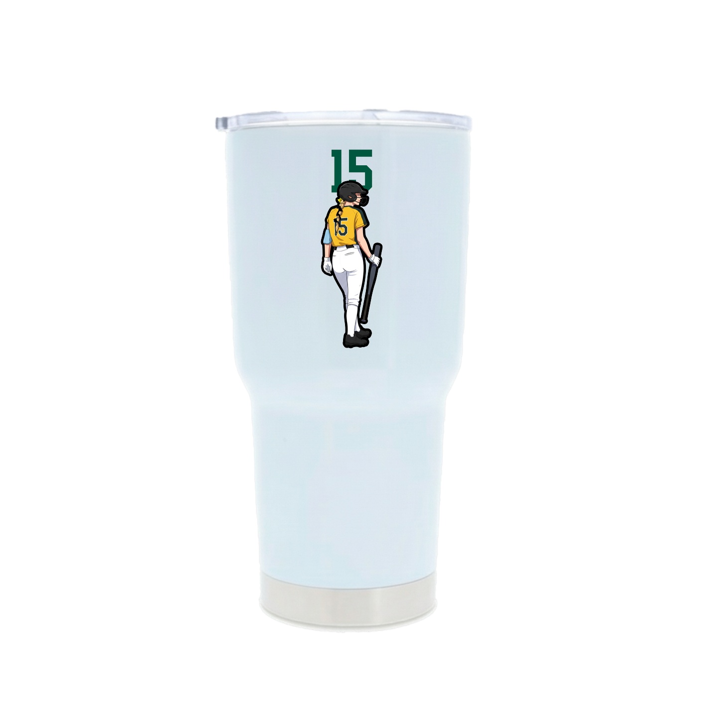 30oz Stainless Steel Tumbler — Number Top in White