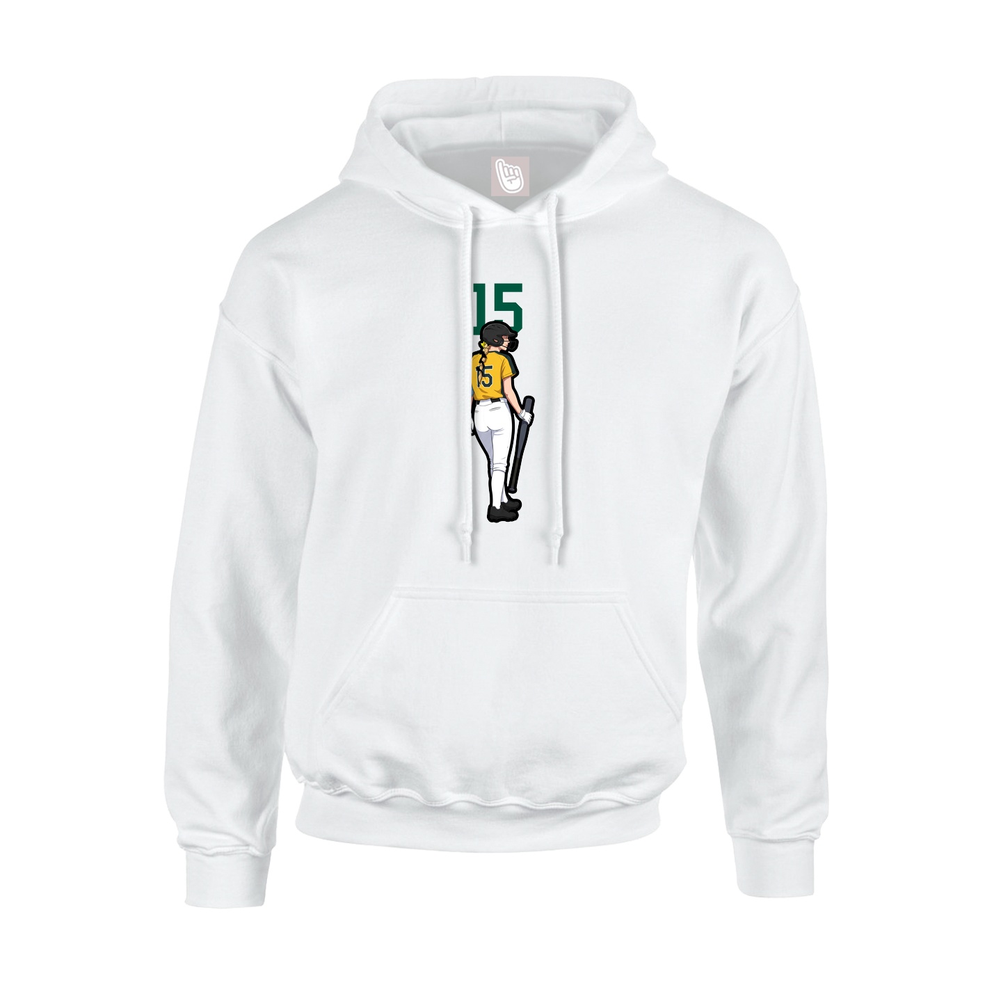Youth Hoodie — Number Top in White