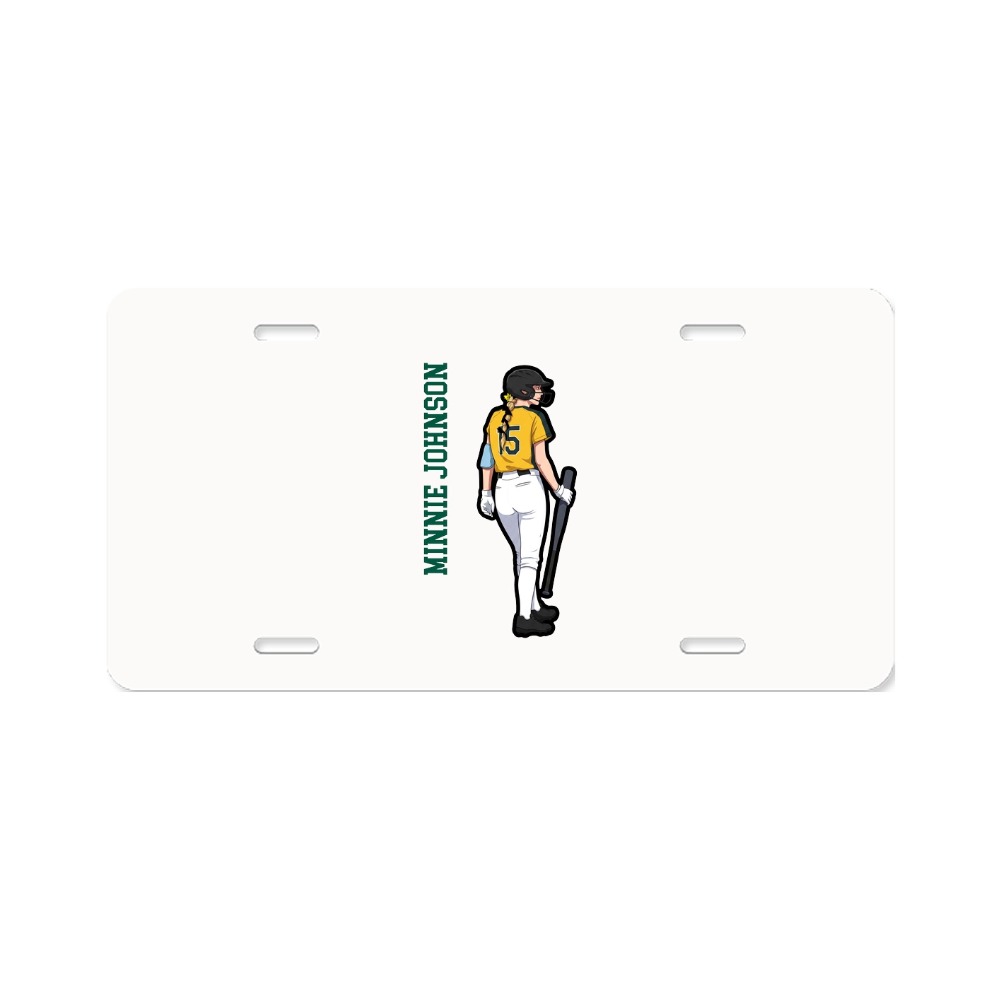 License Plate — Name Vertical in Classic