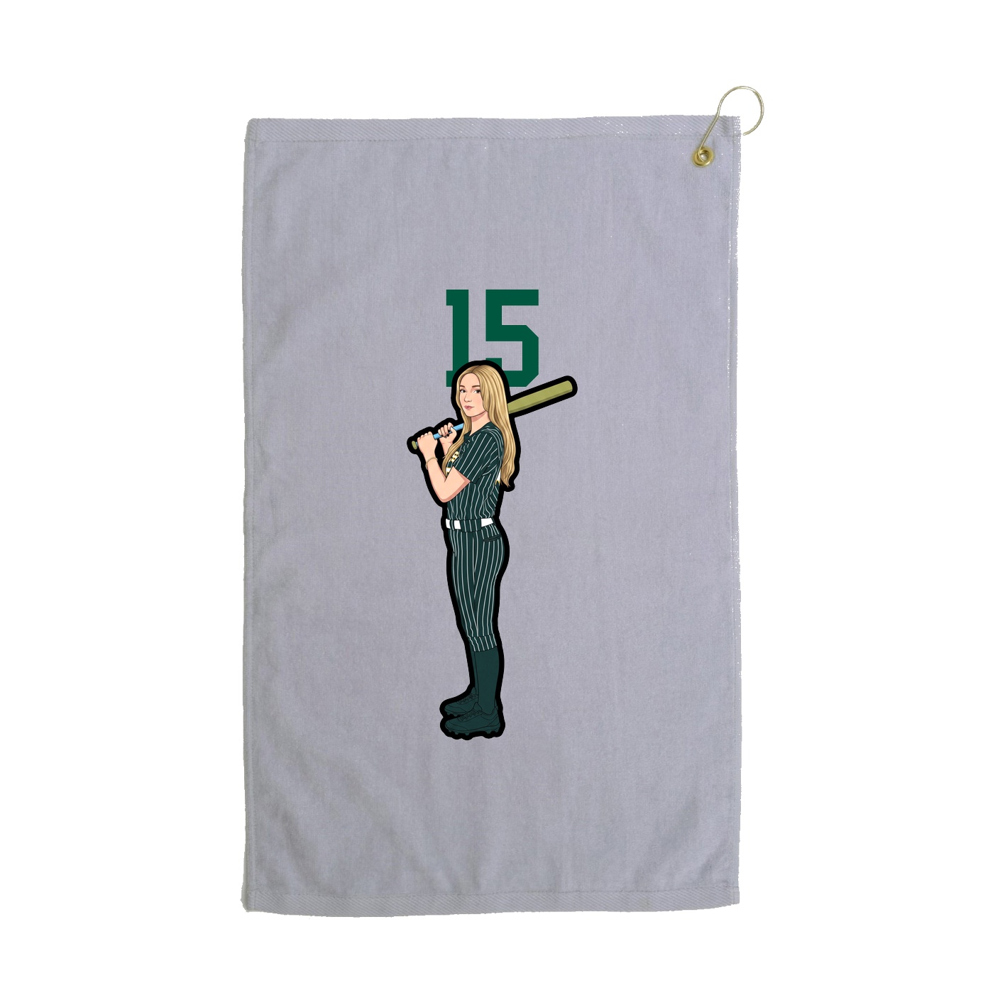 Golf Towel — Number Top in Grey