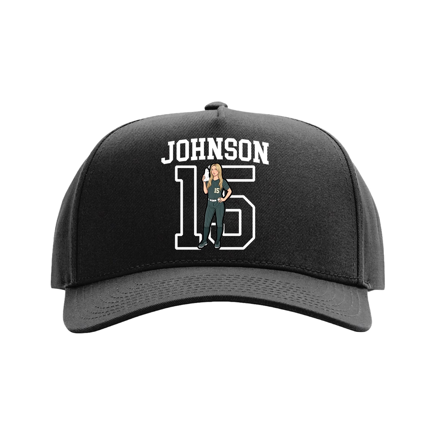 Full Fabric Five-Panel Champ Cap — Shirsey in Black