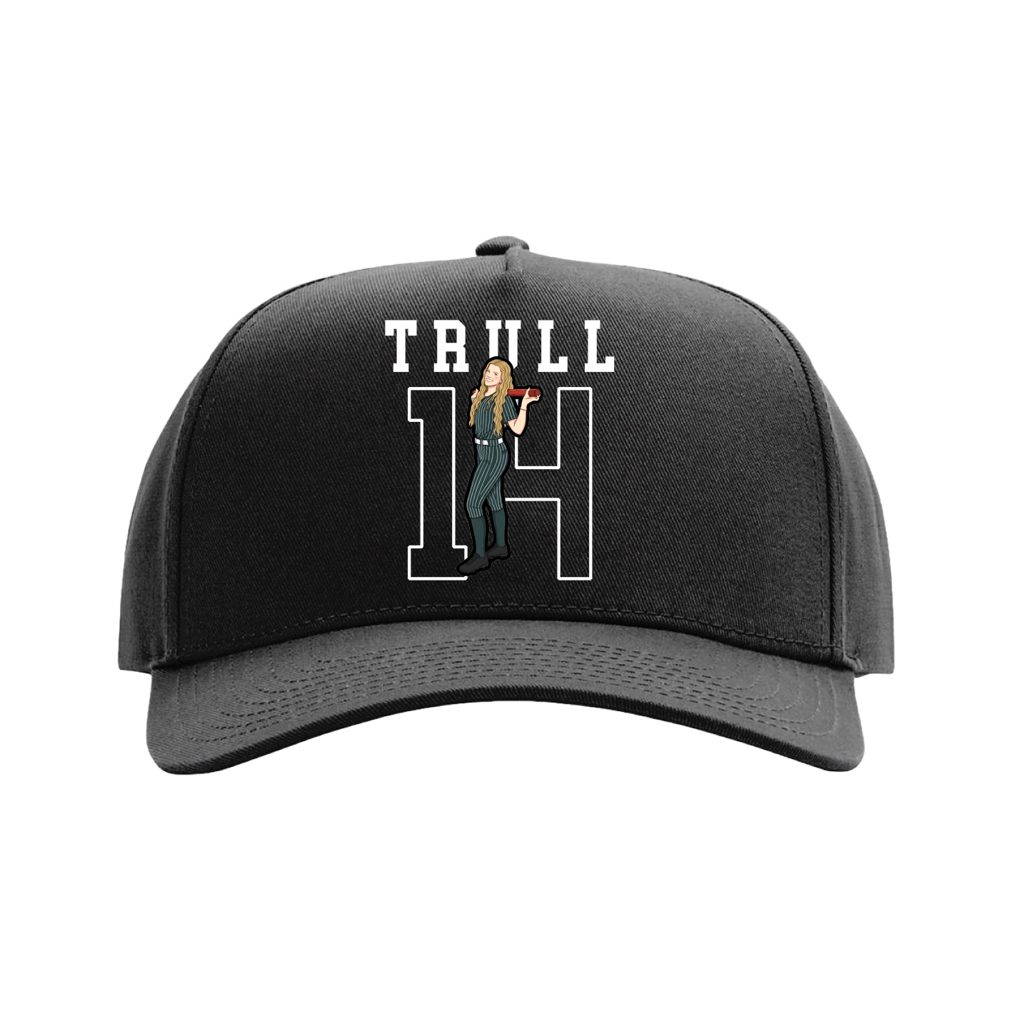 Full Fabric Five-Panel Champ Cap — Shirsey in Black