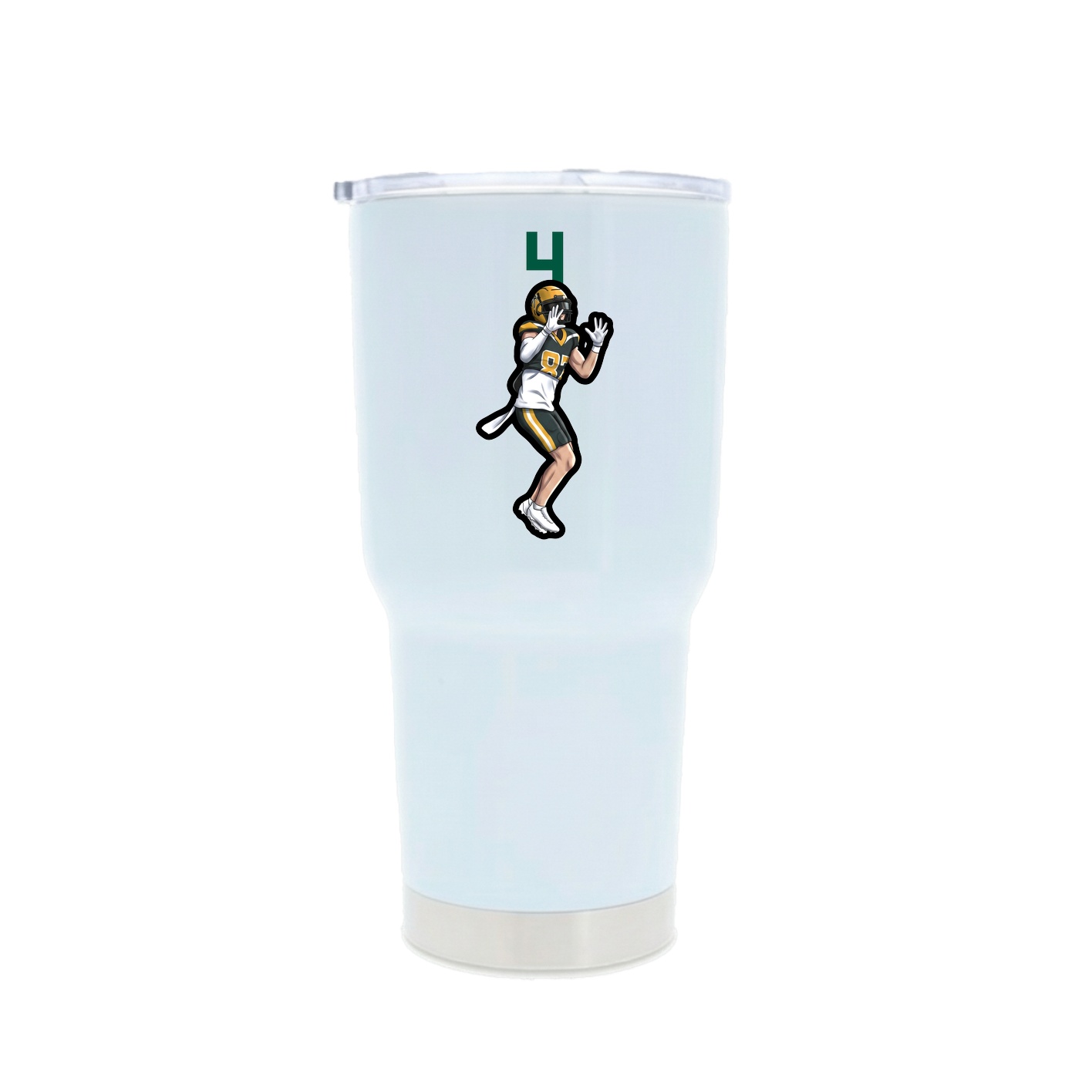 30oz Stainless Steel Tumbler — Number Top in White