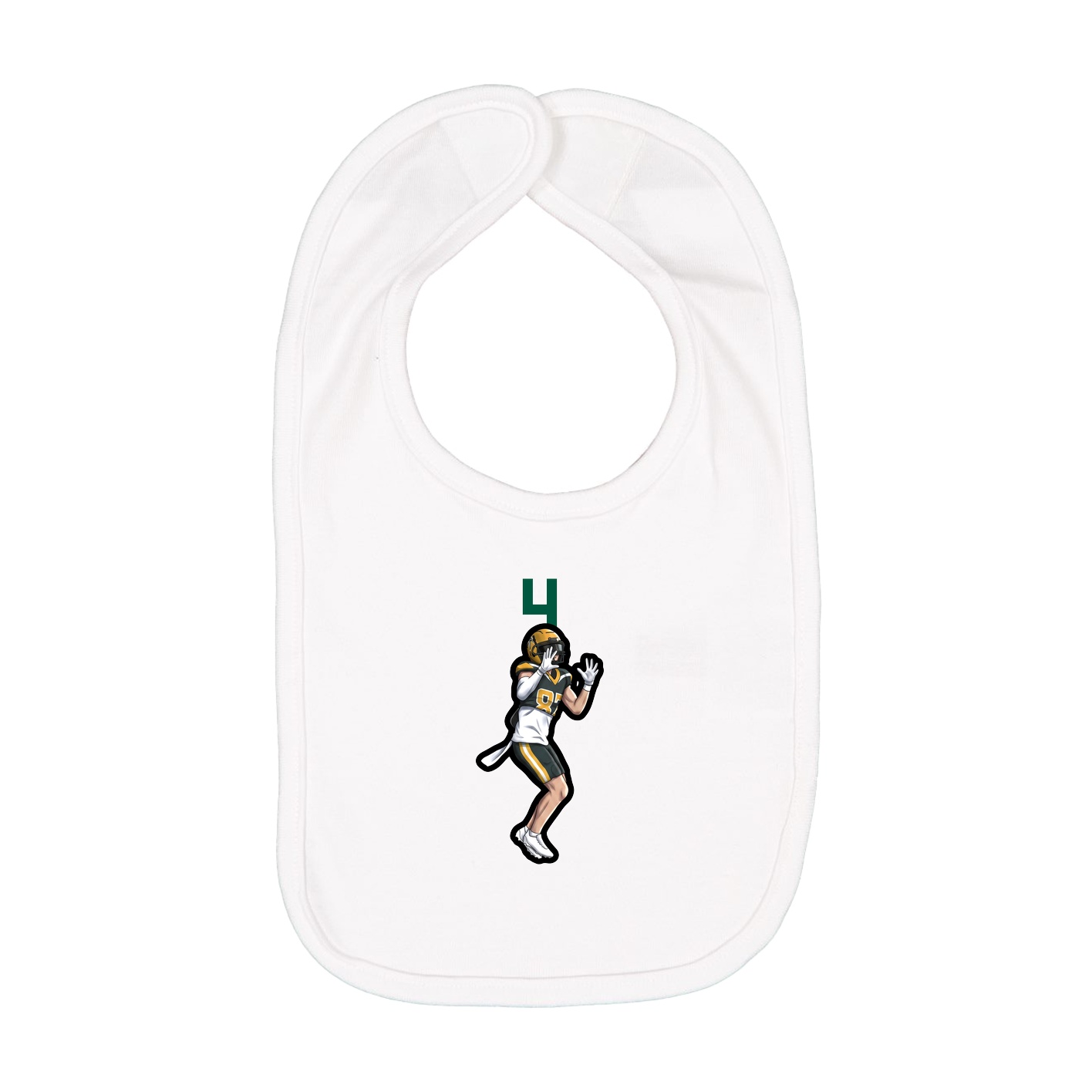 Infant Bib — Number Top in White