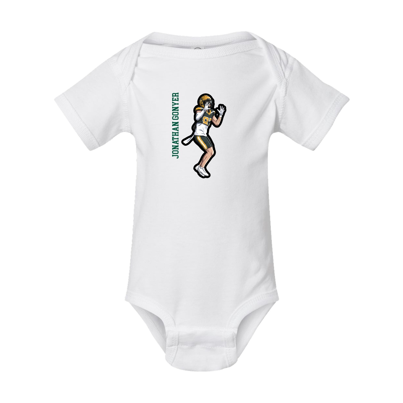 Baby Onesie — Name Vertical in White