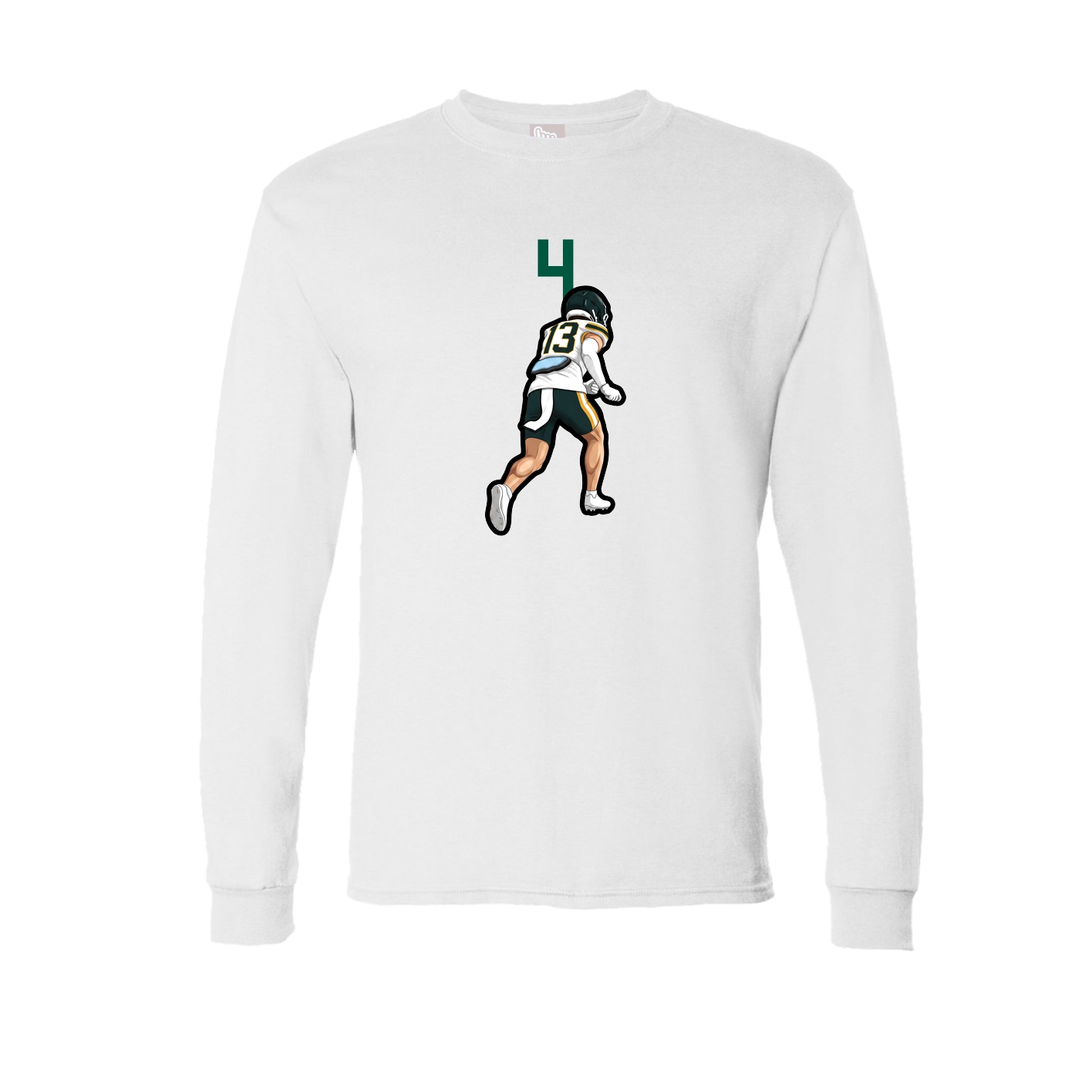 Long Sleeve Tee — Number Top in White