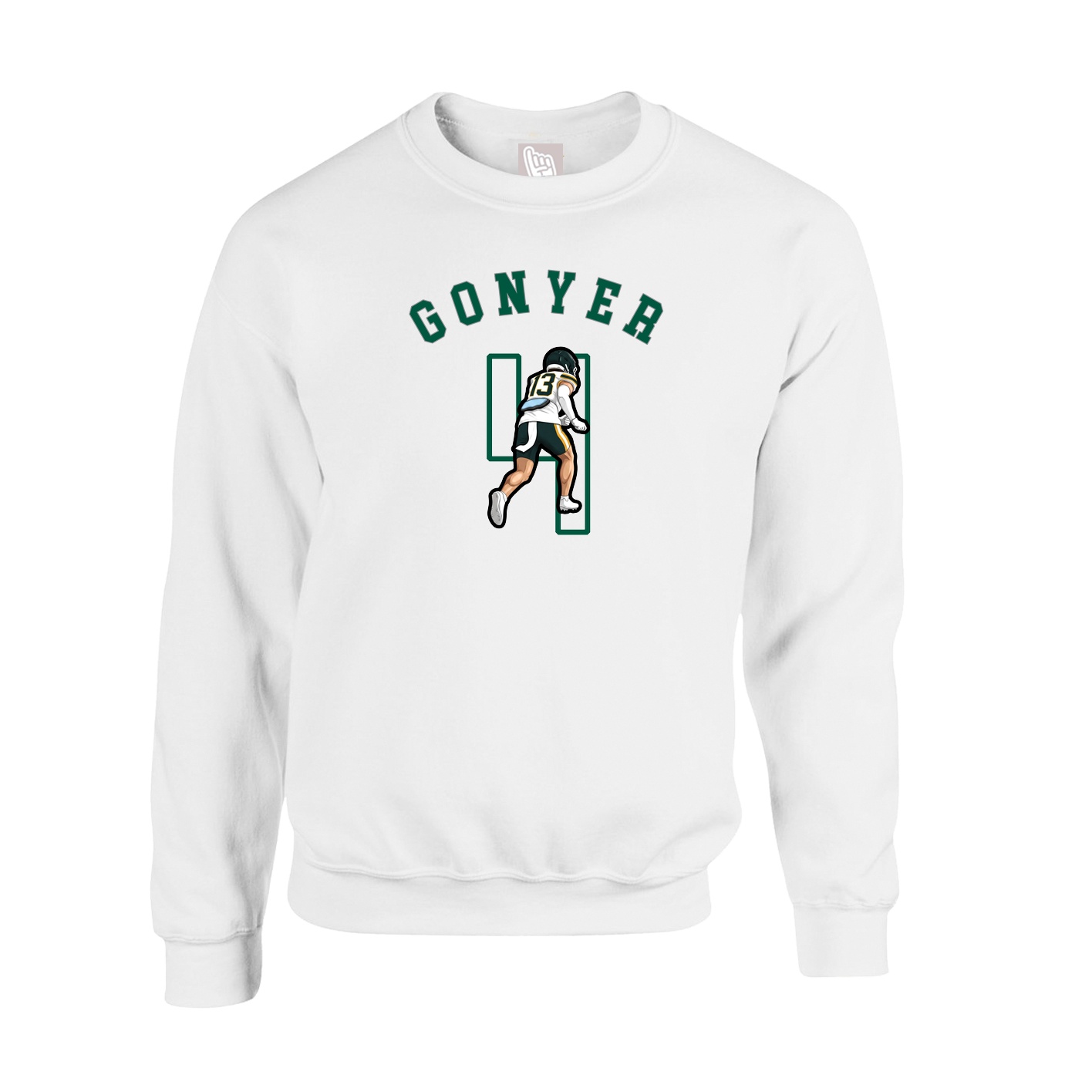 Fleece Crew — Shirsey Arch in White