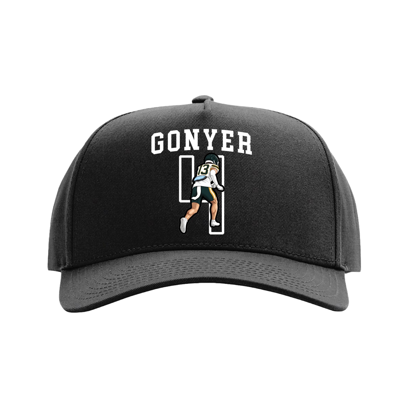 Full Fabric Five-Panel Champ Cap — Shirsey in Black