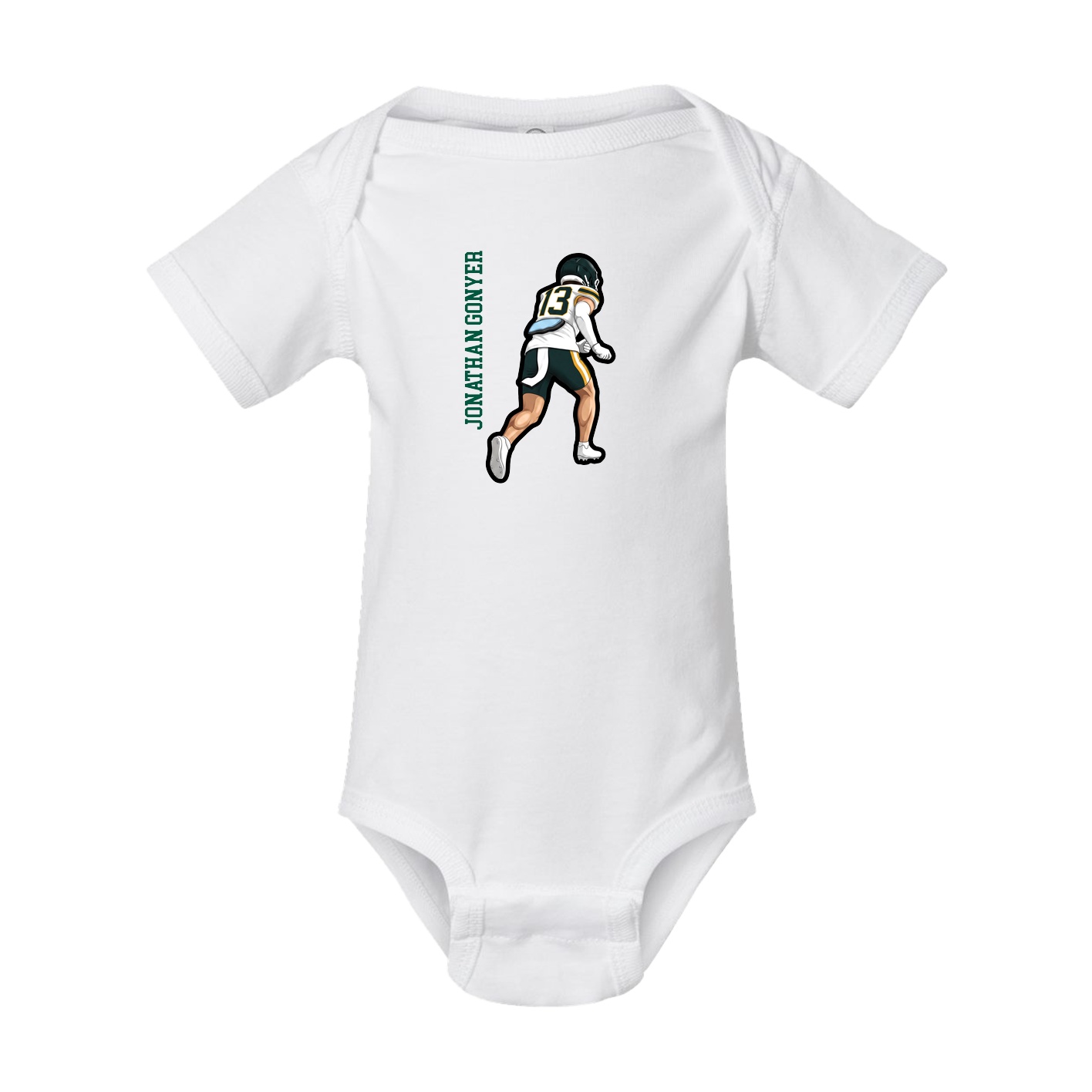 Baby Onesie — Name Vertical in White