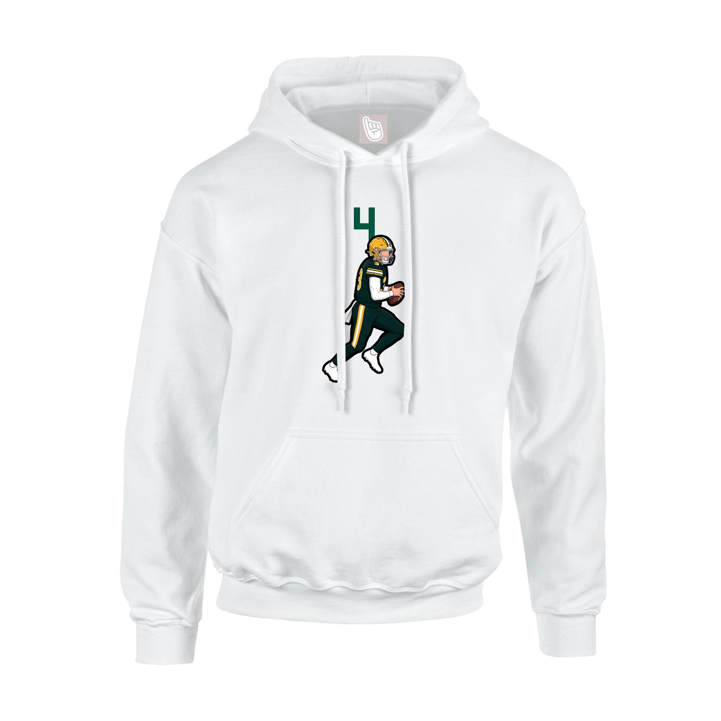 Youth Hoodie — Number Top in White