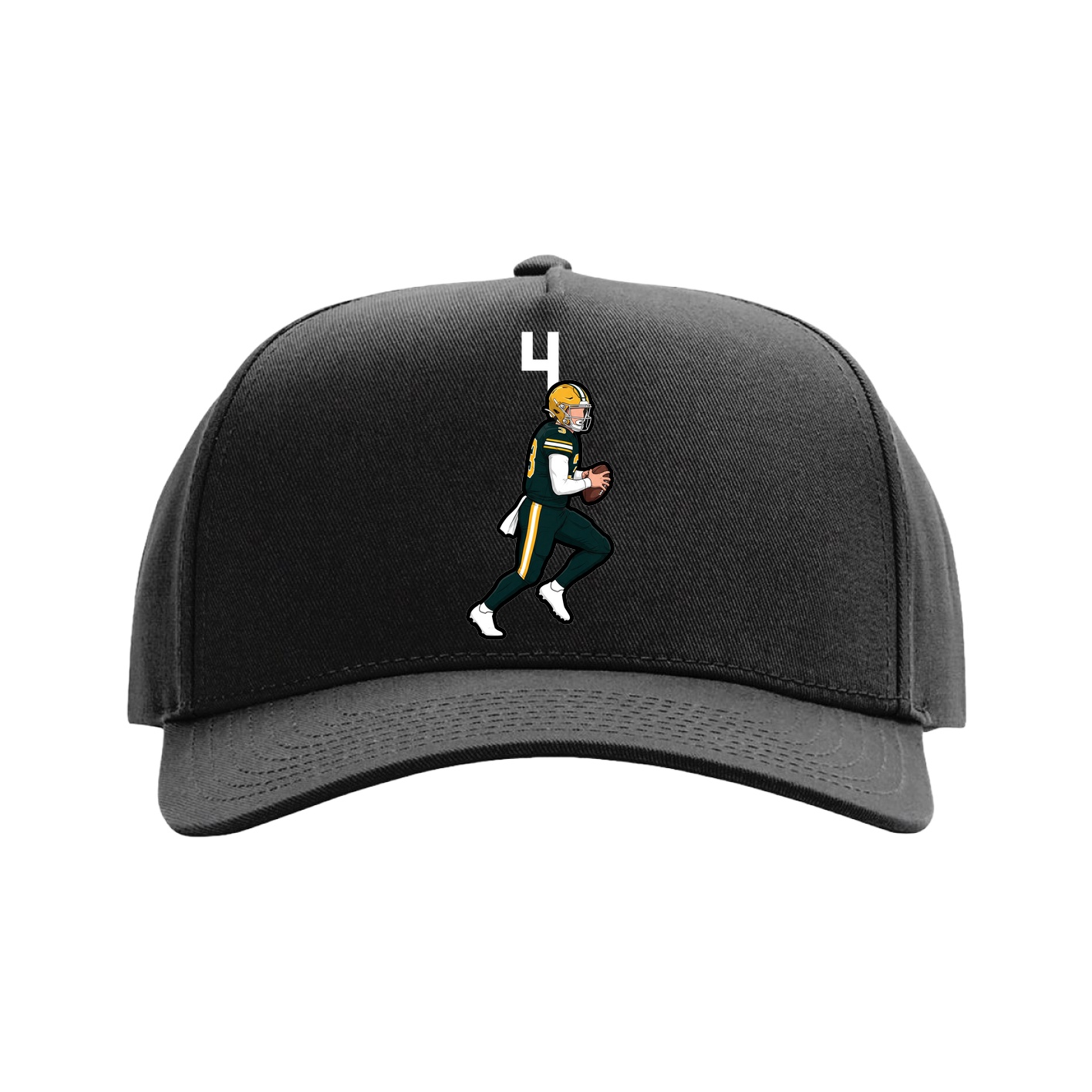 Full Fabric Five-Panel Champ Cap — Number Top in Black
