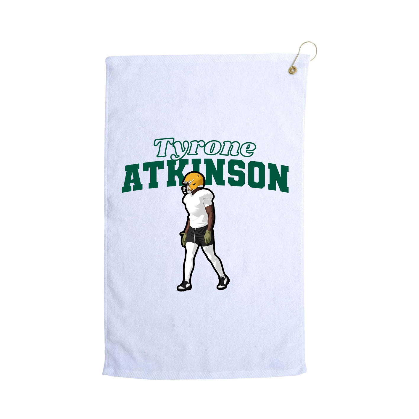Golf Towel — Name Arch in White
