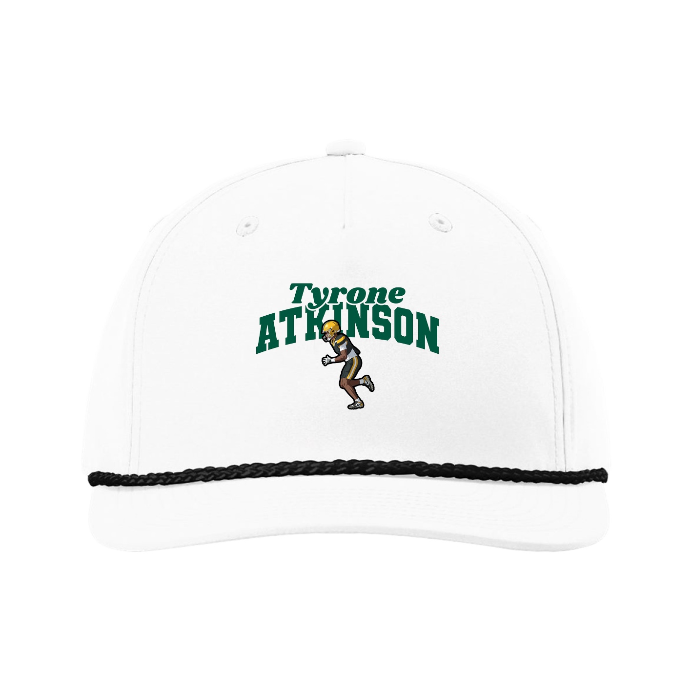 Five-Panel Classic Rope Cap — Signature Arch in White