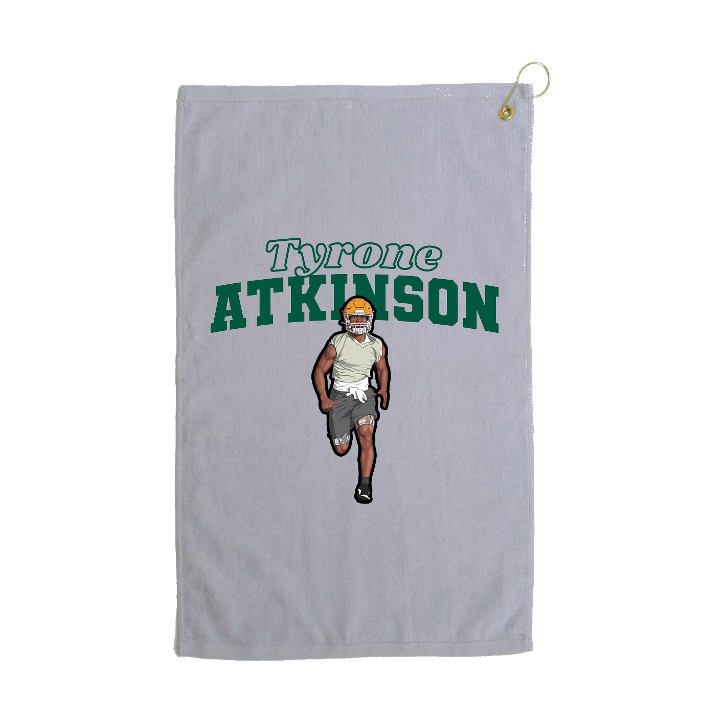 Golf Towel — Name Arch in Grey