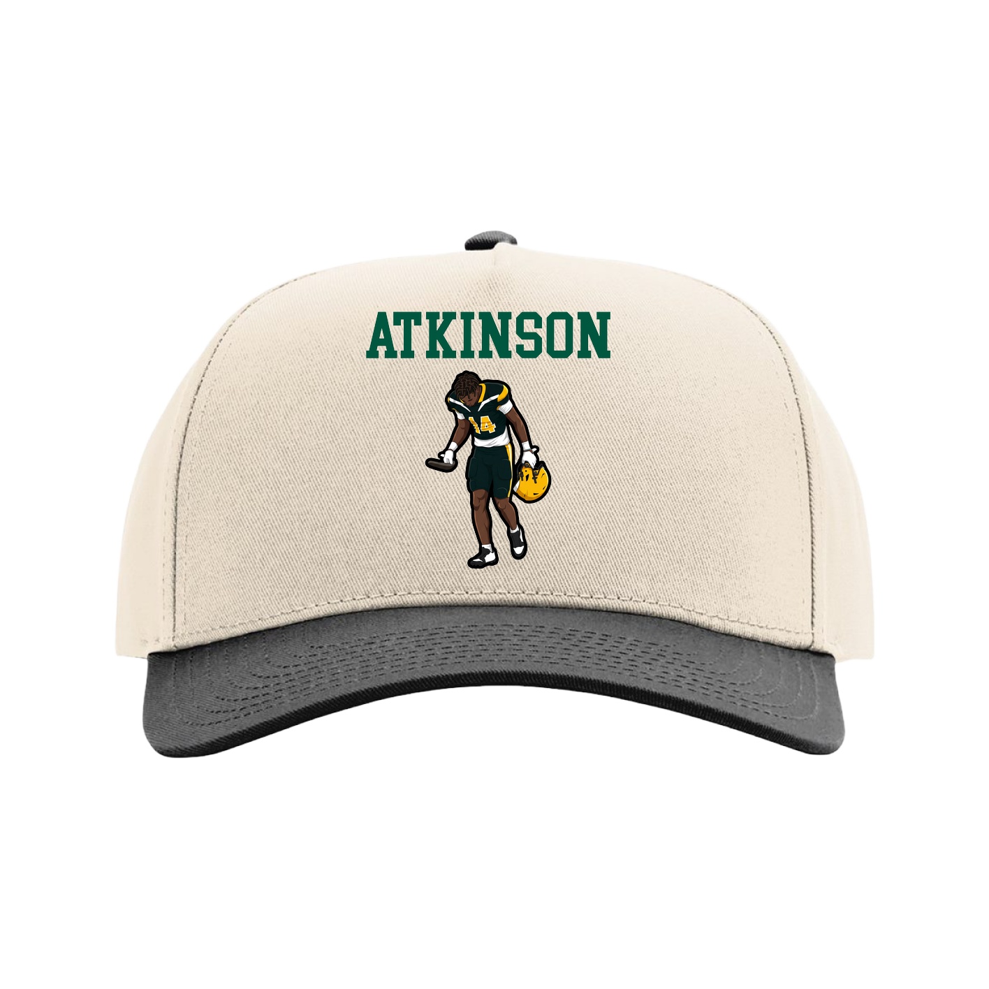 Full Fabric Five-Panel Champ Cap — Shirsey in Cream/Black