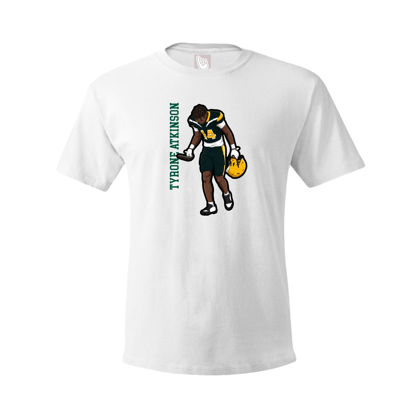 Tee — Name Vertical in White