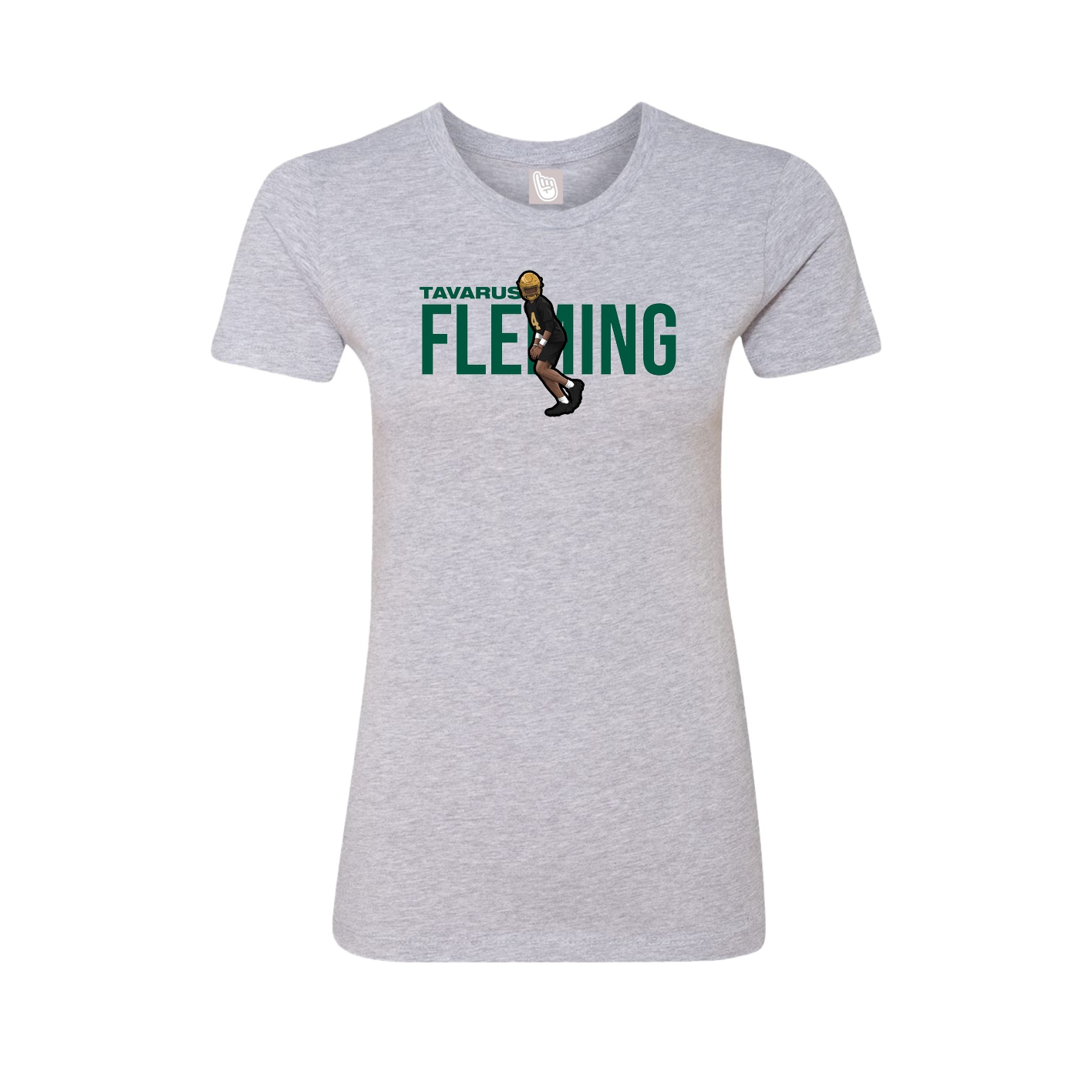 Fitted Women's Tee — Player Name in Grey