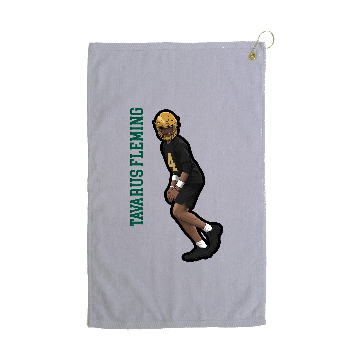 Golf Towel — Name Vertical in Grey
