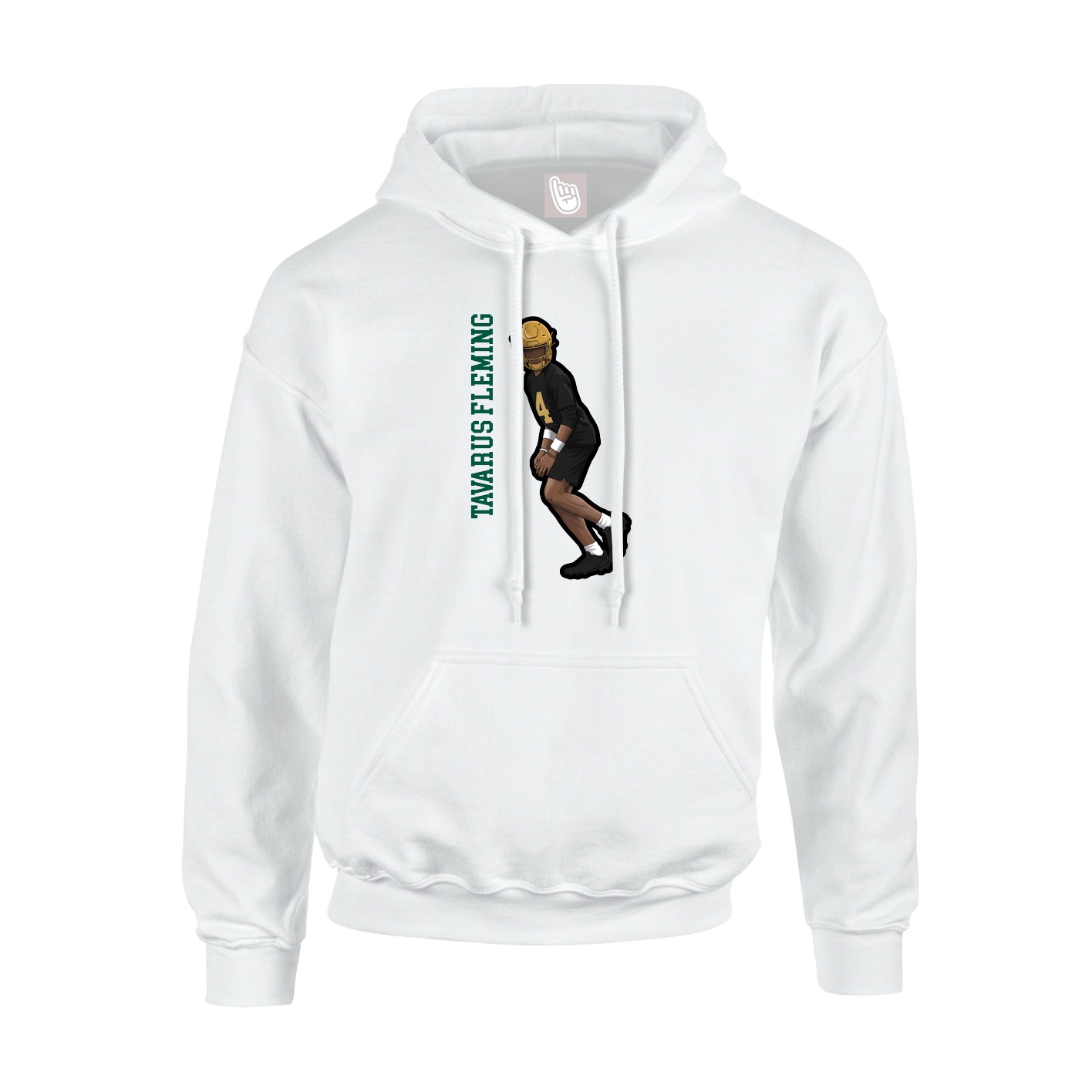 Youth Hoodie — Name Vertical in White