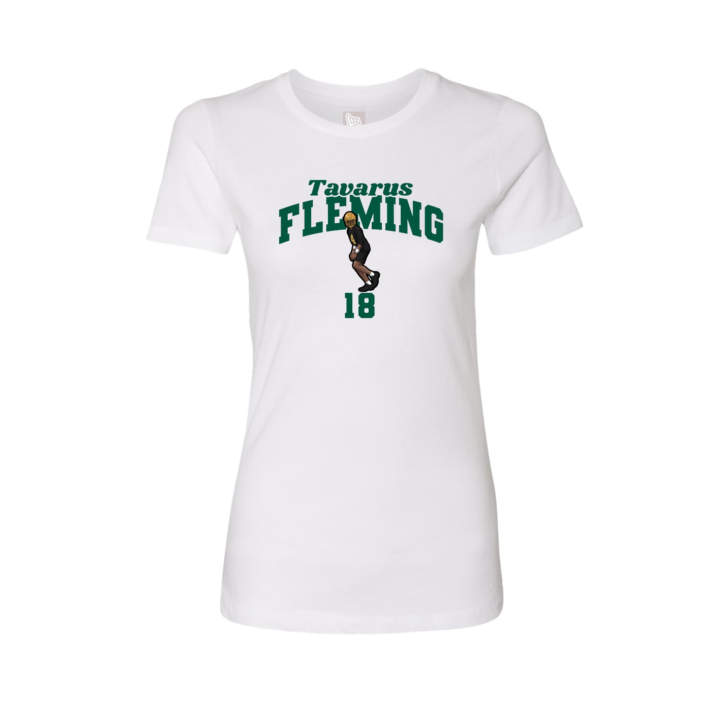 Fitted Women's Tee — Signature Arch in White