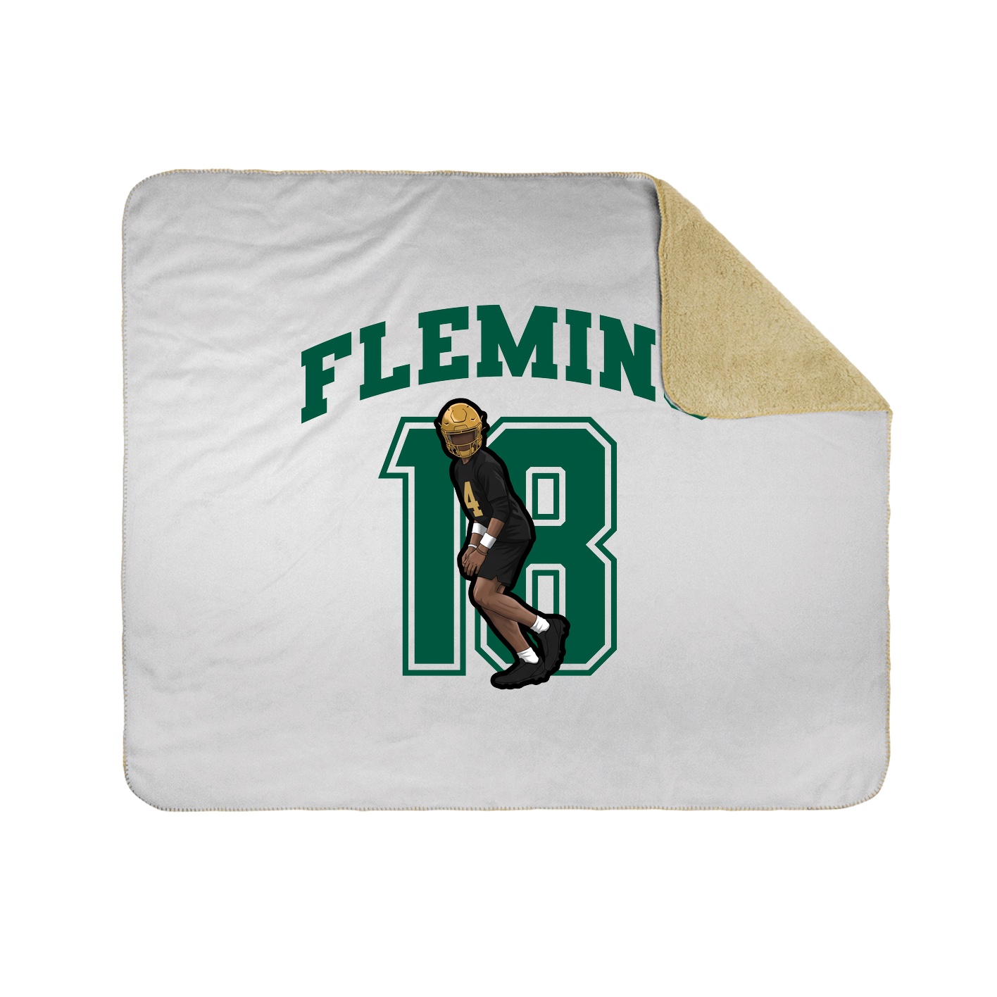 Throw Blanket — Number in White