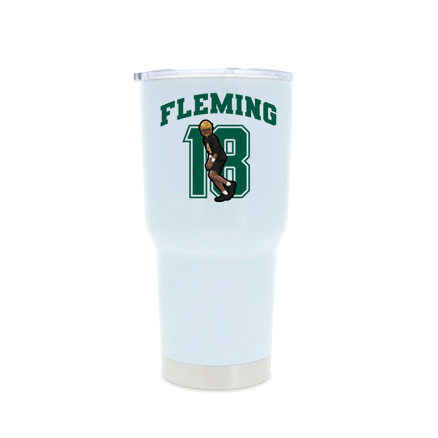 30oz Stainless Steel Tumbler — Number in White