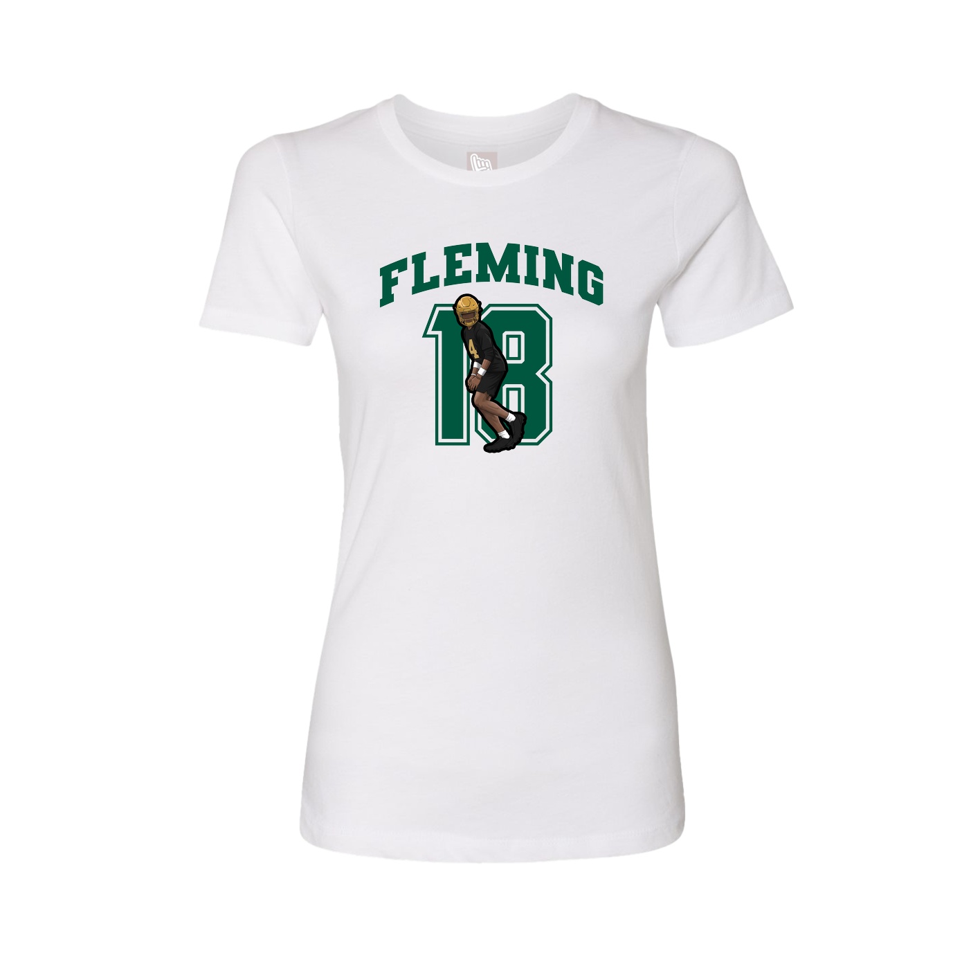 Fitted Women's Tee — Number in White