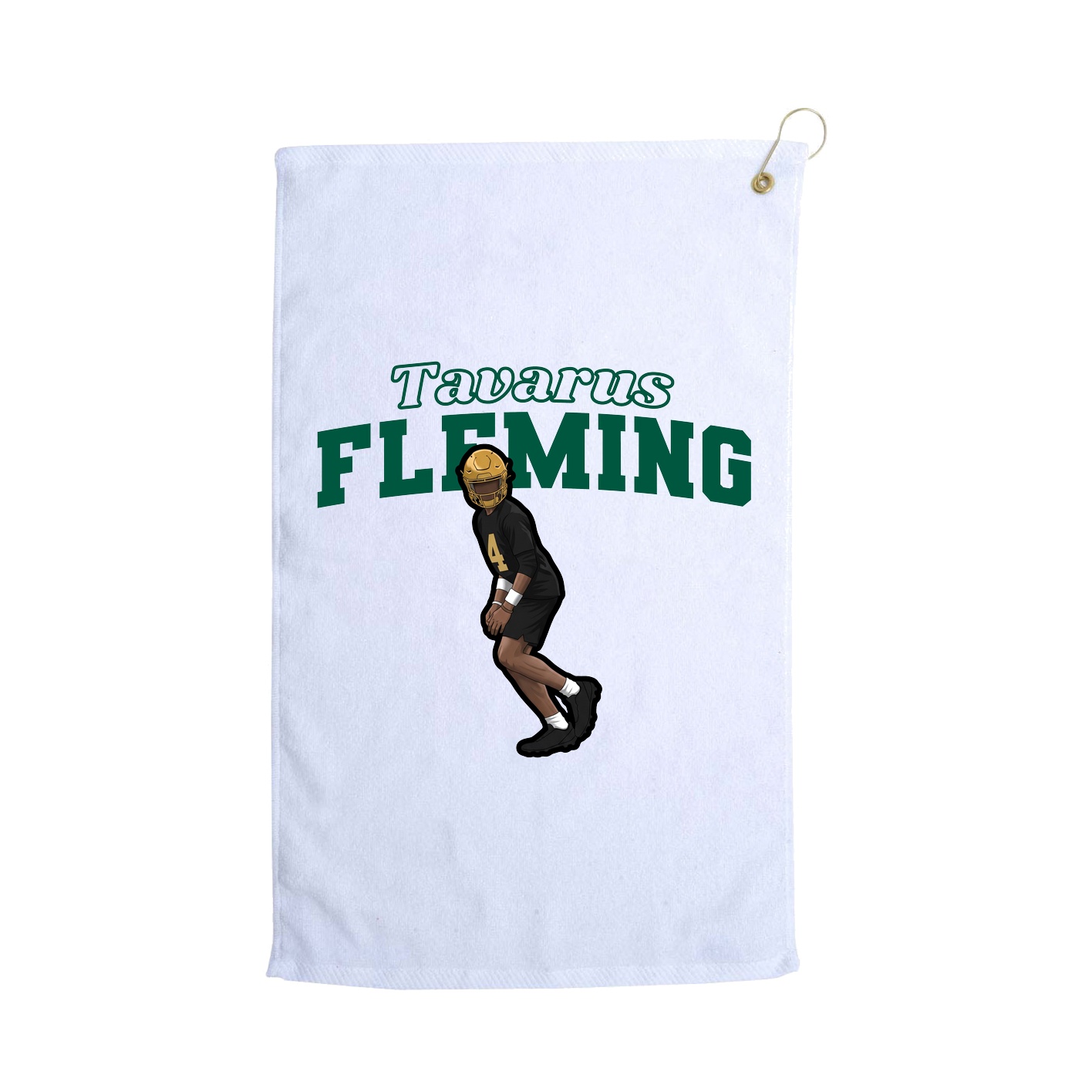 Golf Towel — Name Arch in White