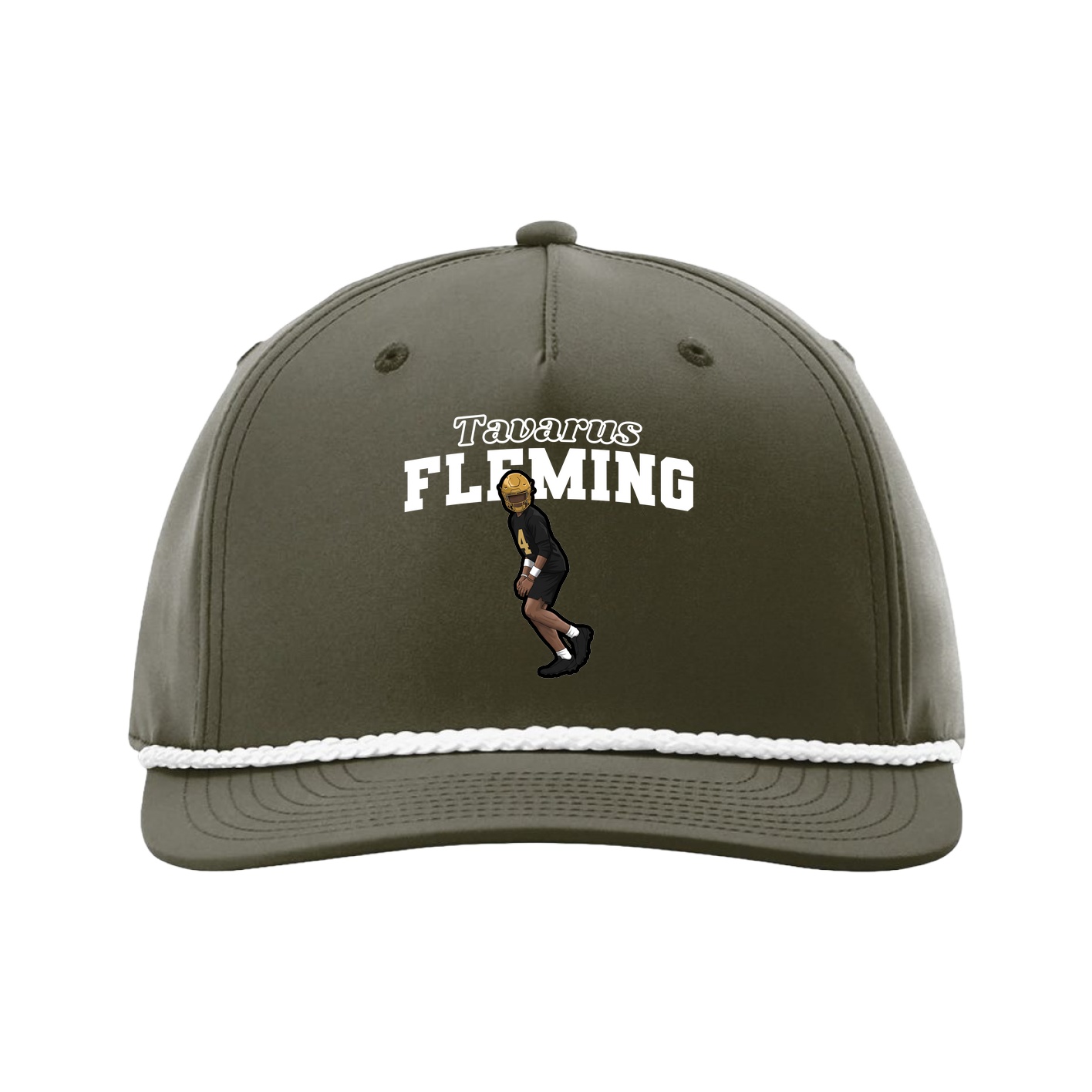 Five-Panel Classic Rope Cap — Name Arch in Green