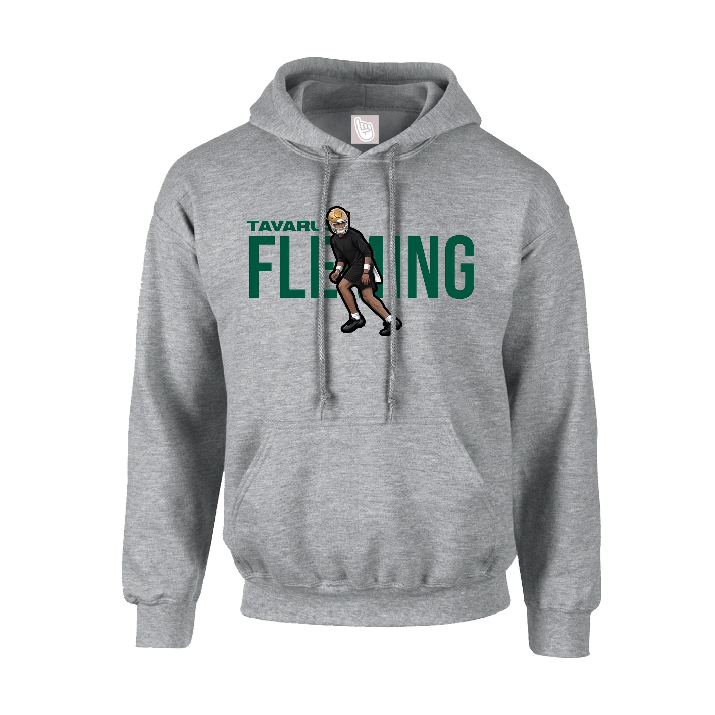 Hoodie — Player Name in Grey