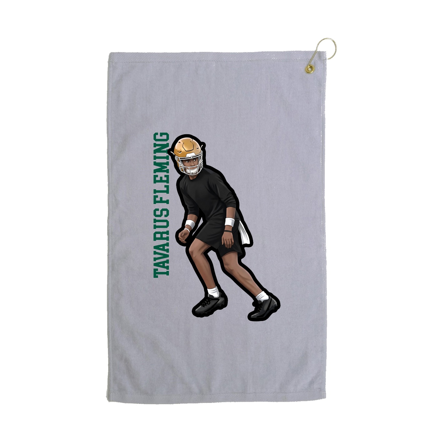 Golf Towel — Name Vertical in Grey