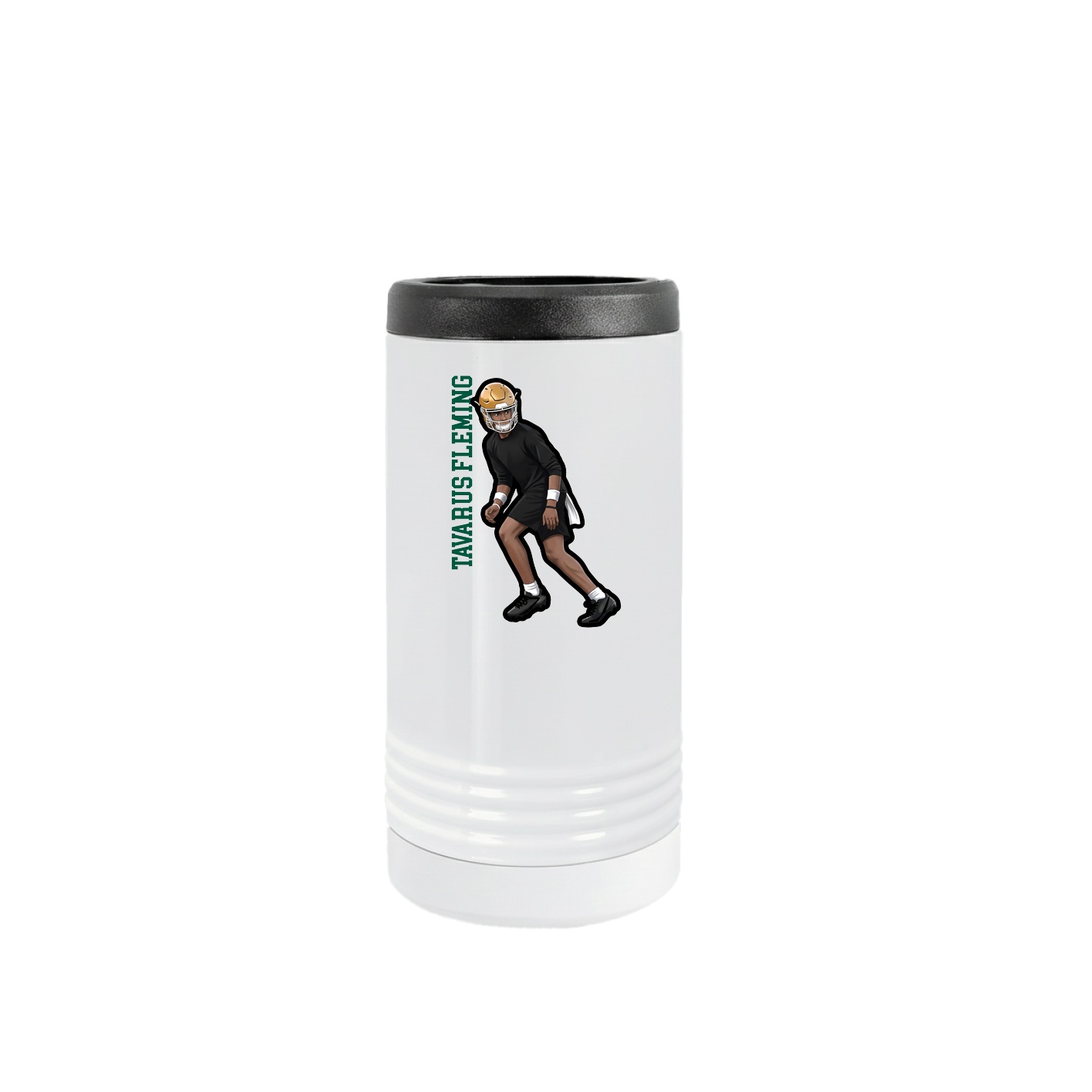 Slim Beverage Holder — Name Vertical in White