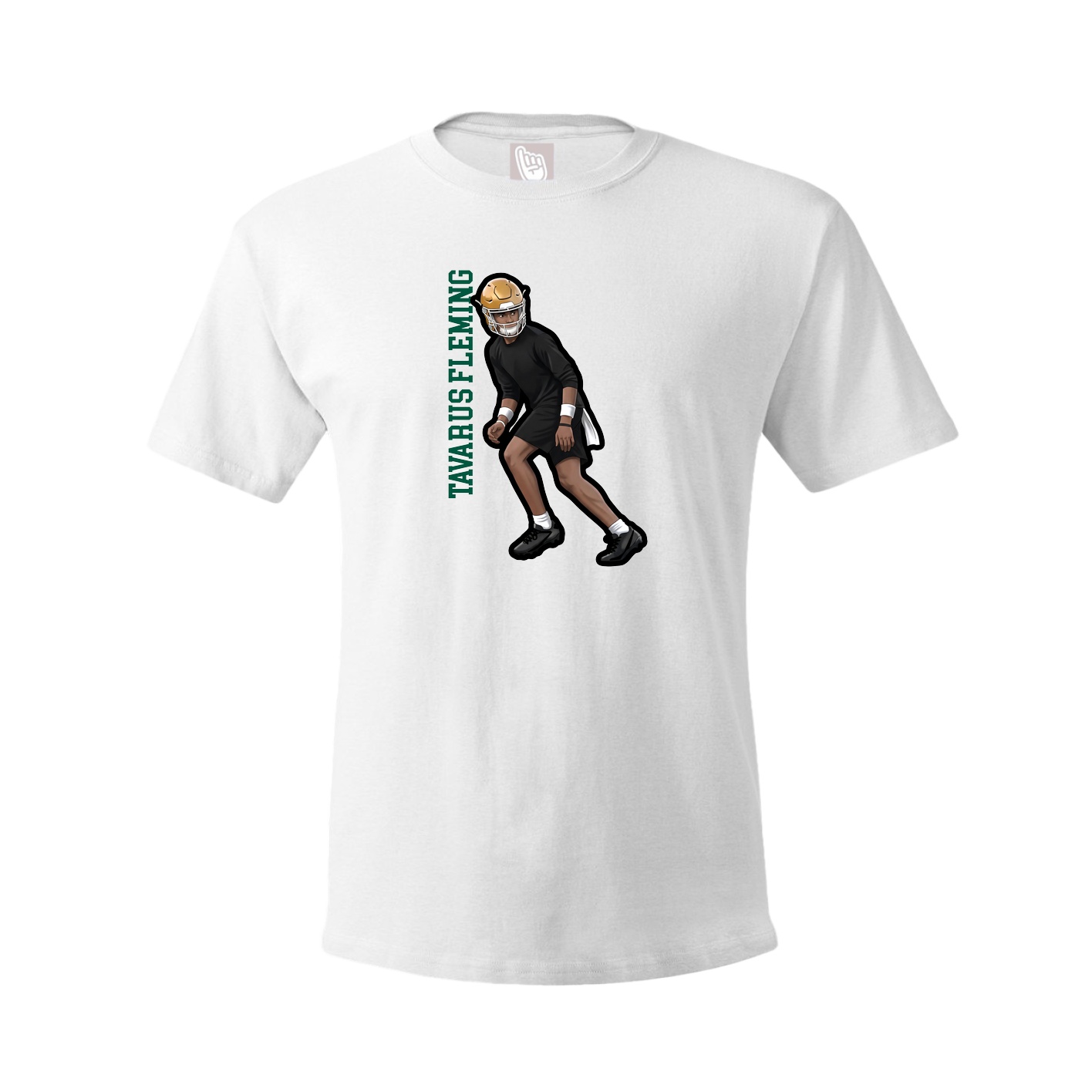 Tee — Name Vertical in White