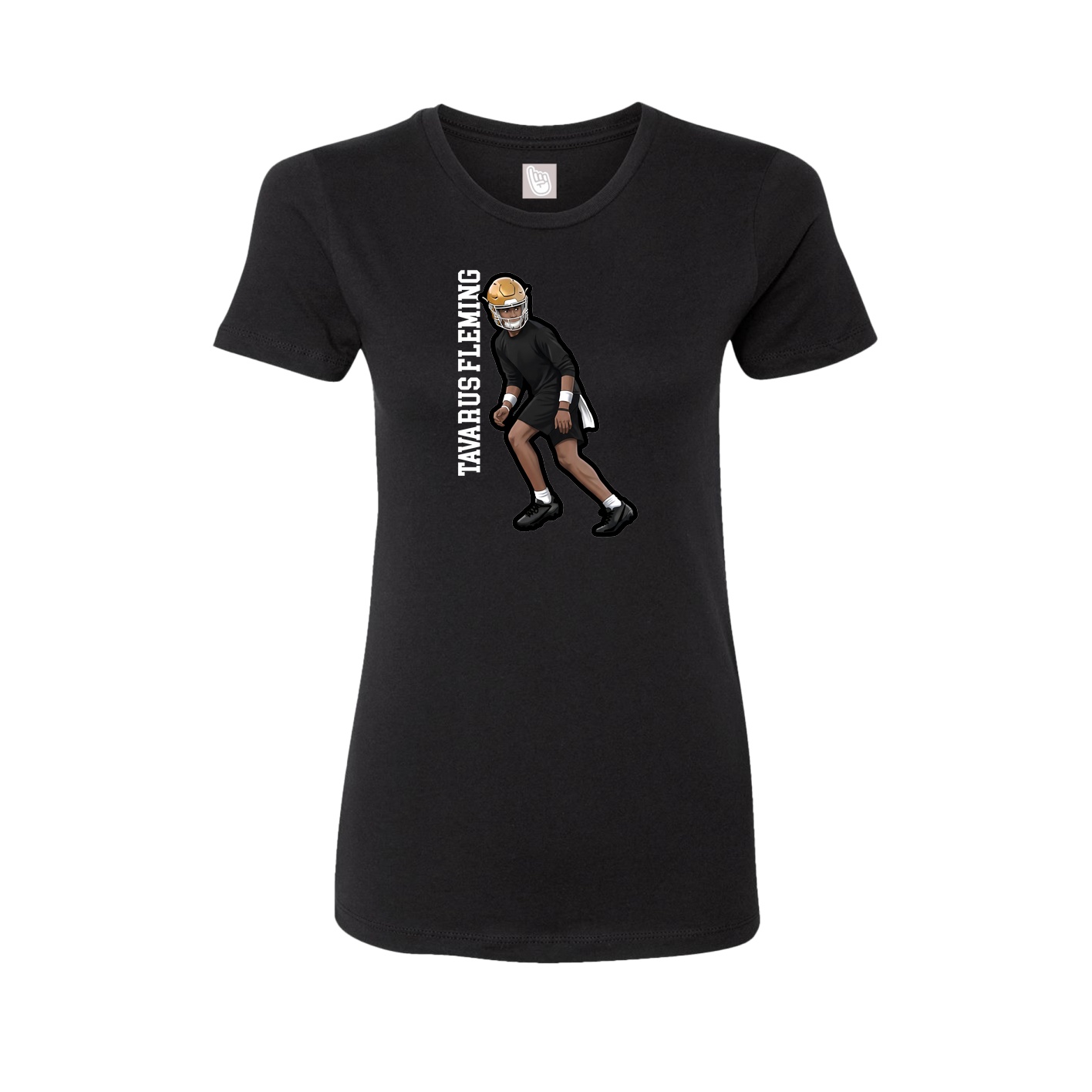 Fitted Women's Tee — Name Vertical in Black